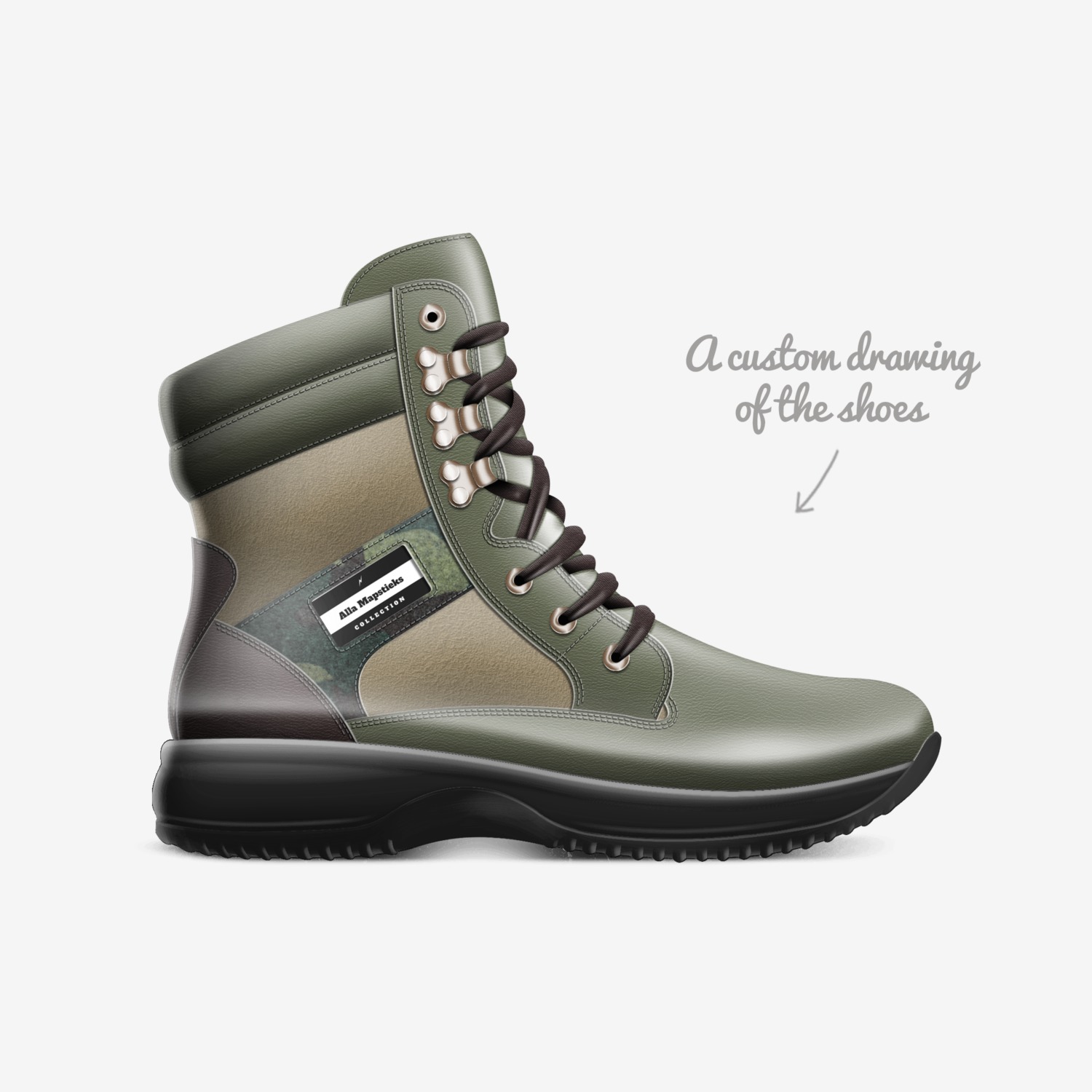 Alla Mapstieks custom made in Italy shoes by Beverley Ludick | Sketch view