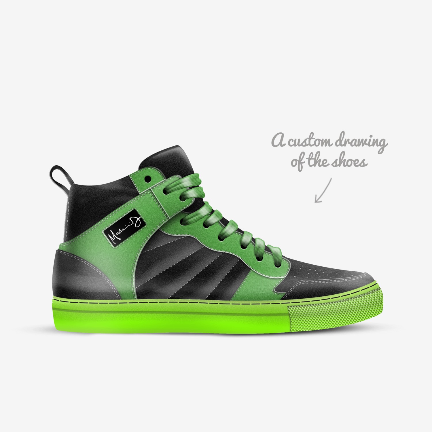 MOAD - Signature custom made in Italy shoes by Makiri Duckett | Sketch view