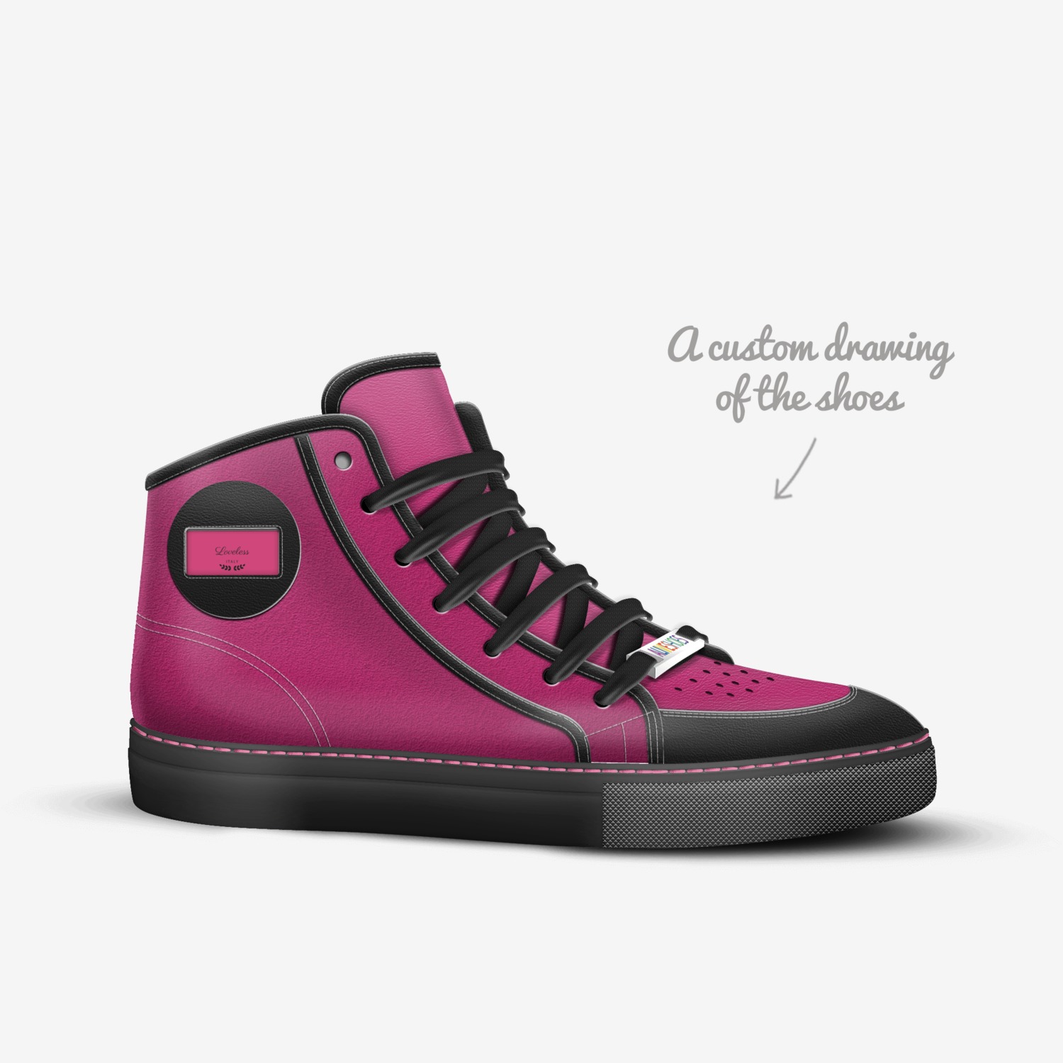 Loveless custom made in Italy shoes by Wendy Winslow | Sketch view