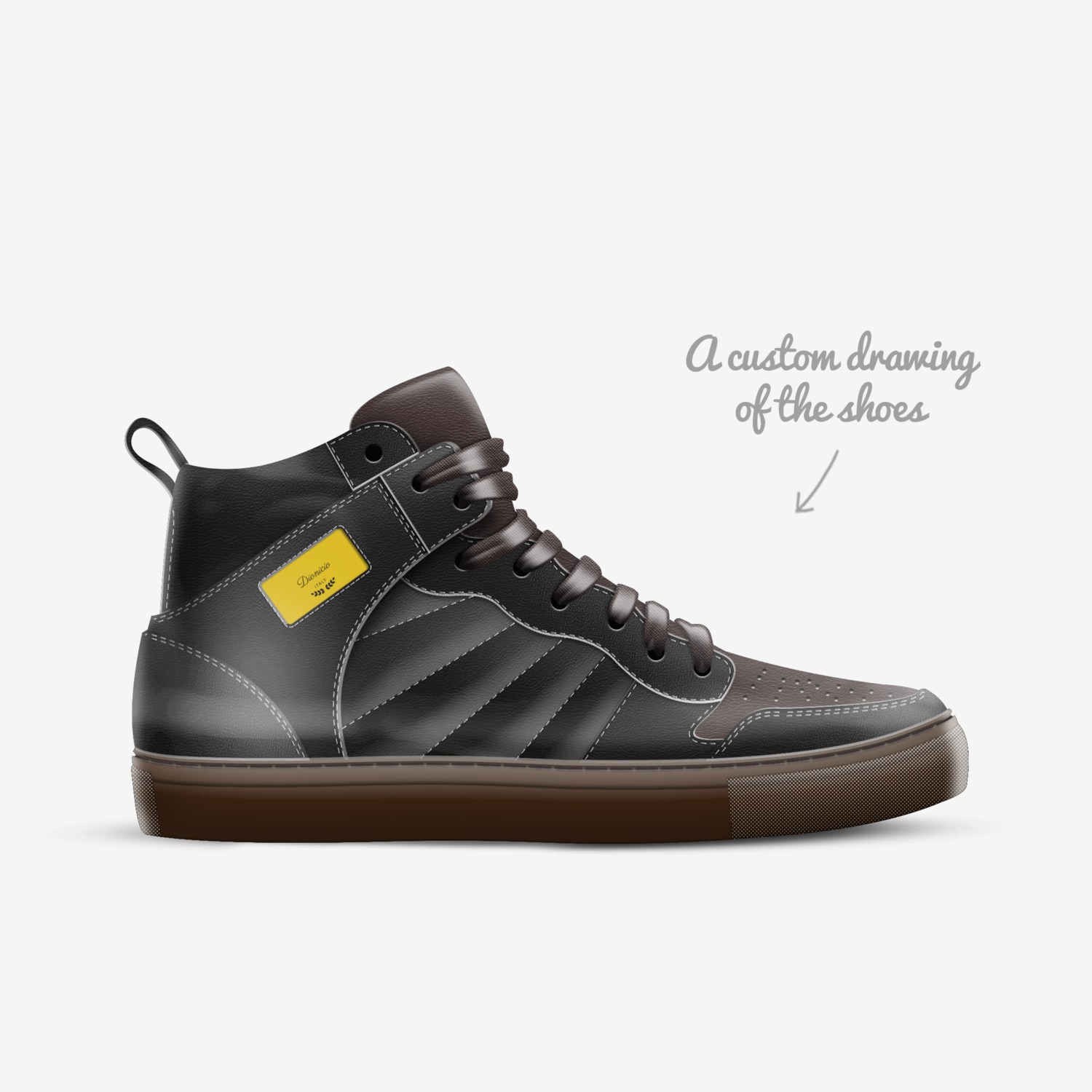 Dionicio's custom made in Italy shoes by Donnie Palmer | Sketch view