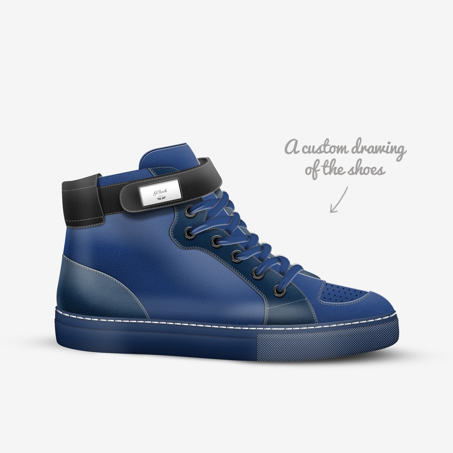 G Rock custom made in Italy shoes by Anton Gladney | Sketch view