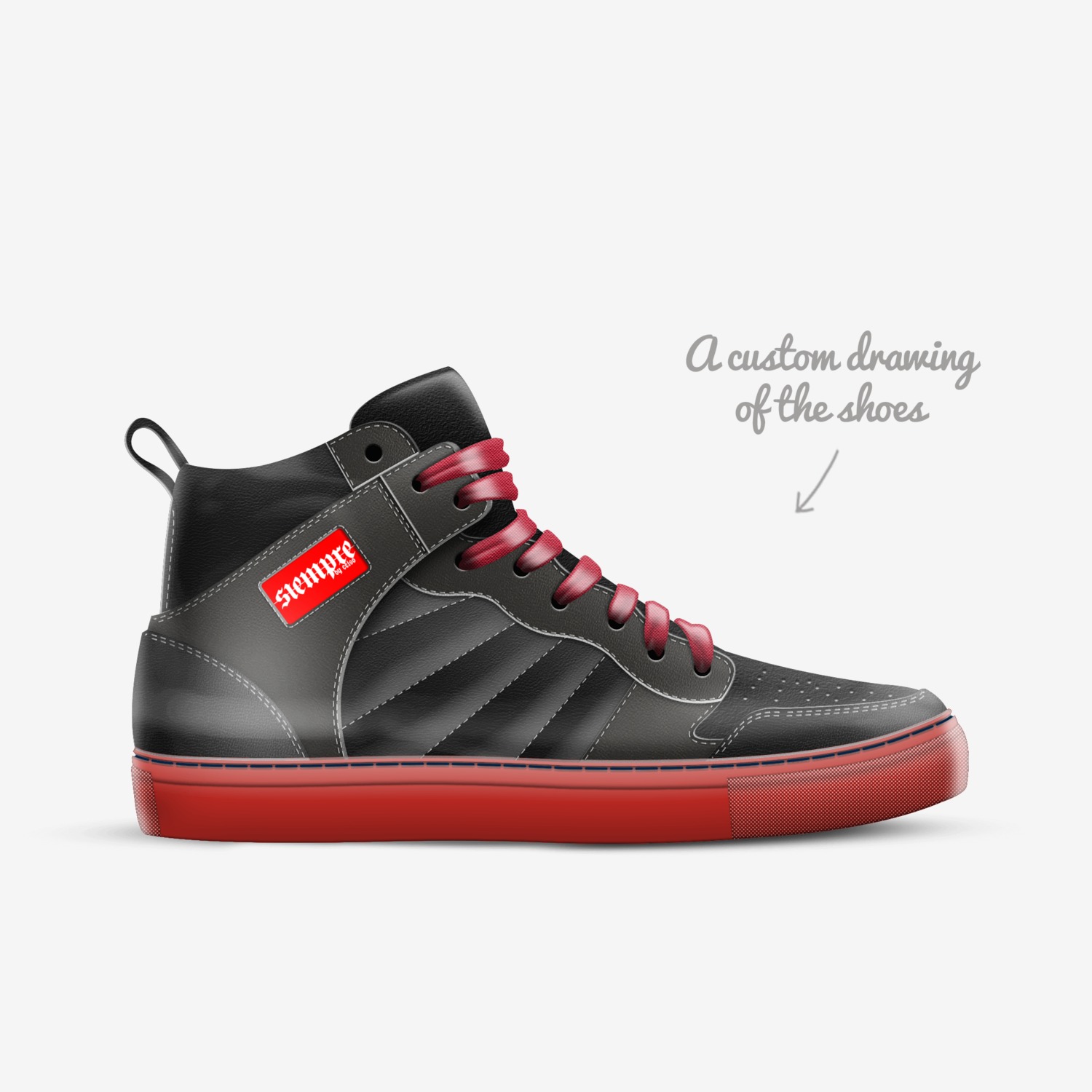 UNO custom made in Italy shoes by Celso Gonzalez | Sketch view