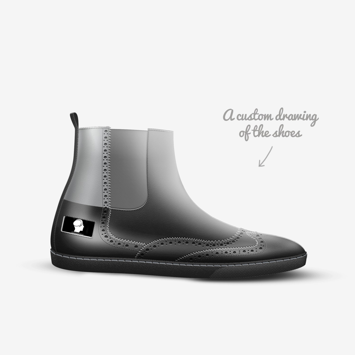 Artrepreneur custom made in Italy shoes by Gregory Howell | Sketch view