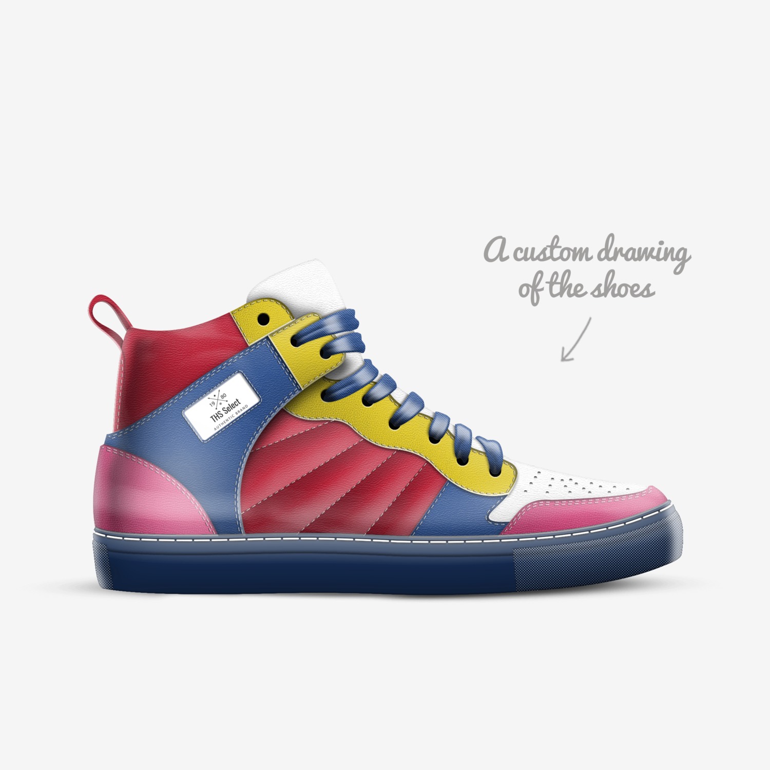 Red Jubilee custom made in Italy shoes by Cali Girl | Sketch view