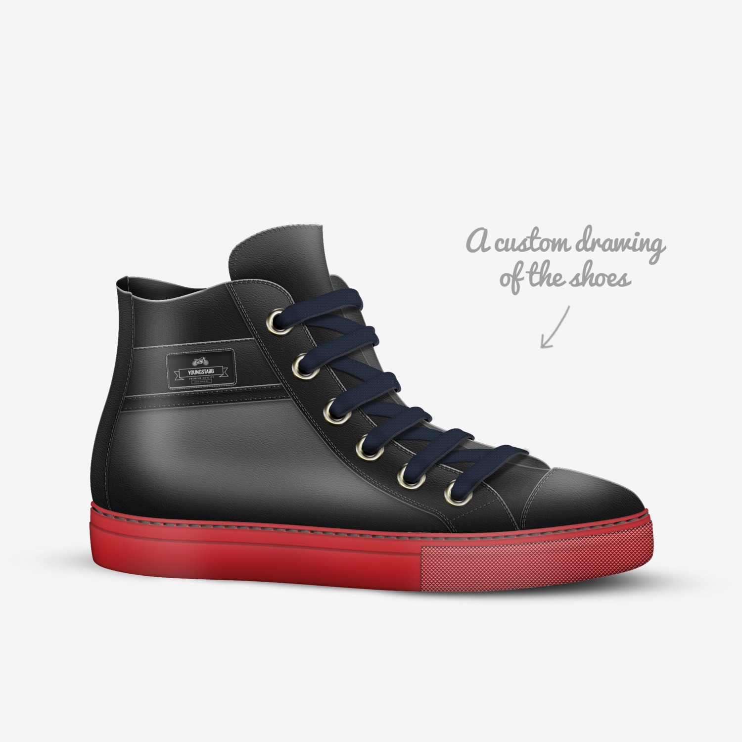 YOUNGSTABB custom made in Italy shoes by Derek Moore The Boss | Sketch view