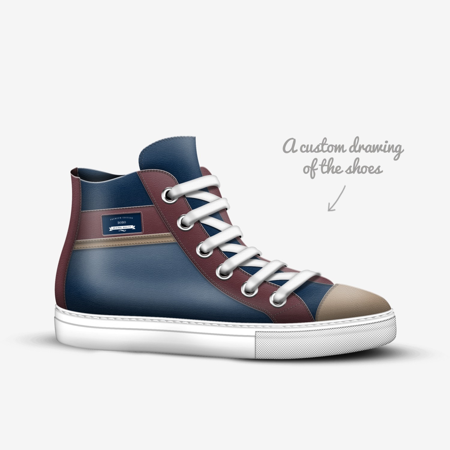 Bobo custom made in Italy shoes by Treasha Mcdonald | Sketch view