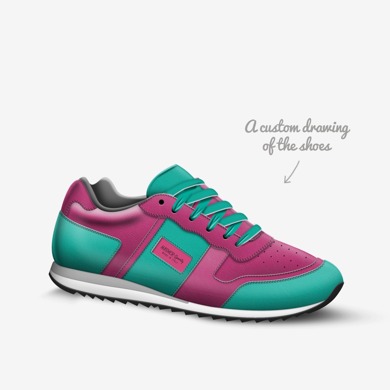 HISHER-Sporty custom made in Italy shoes by Gina Lyn Claypool | Sketch view