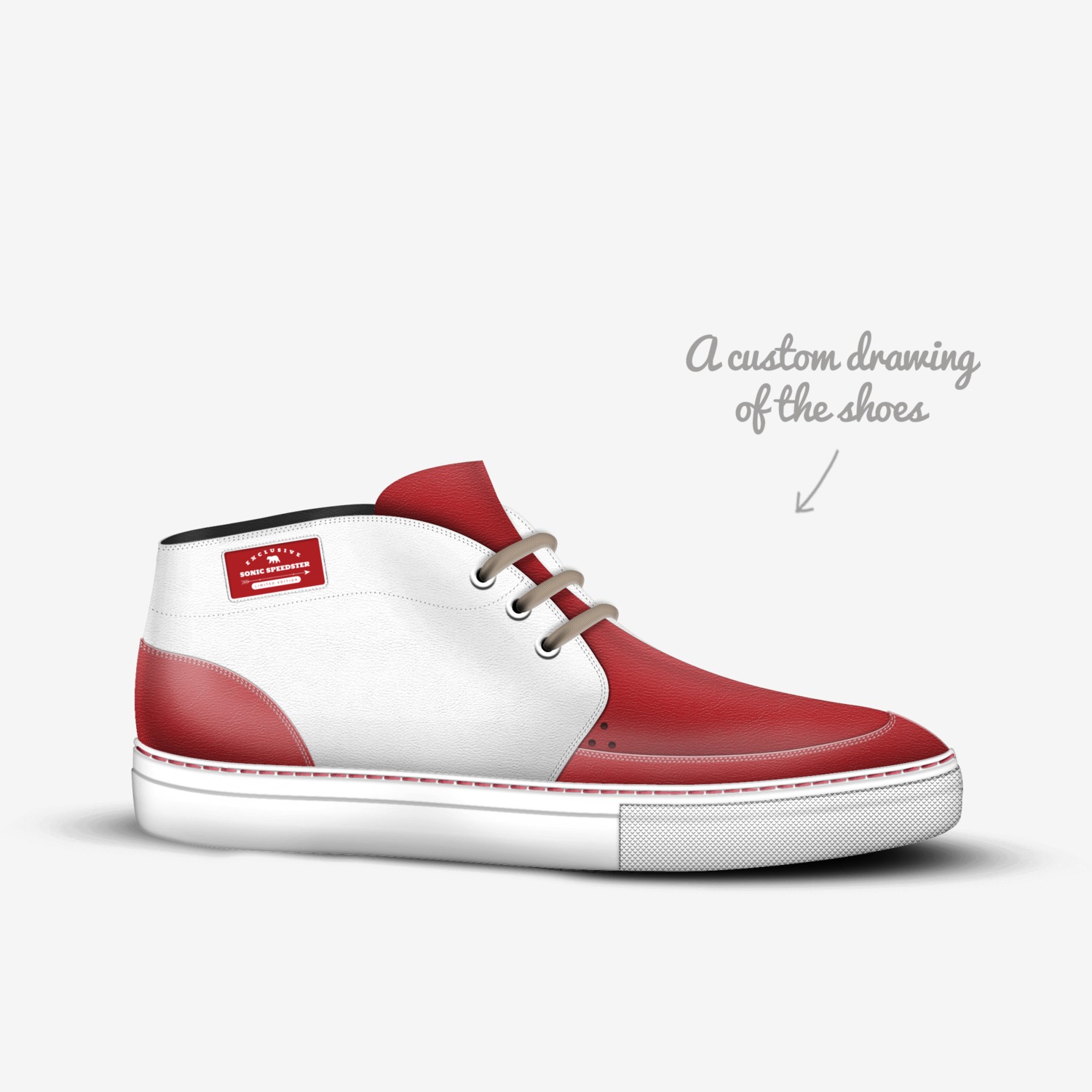 Sonic Speedster custom made in Italy shoes by Tina Gaddis | Sketch view