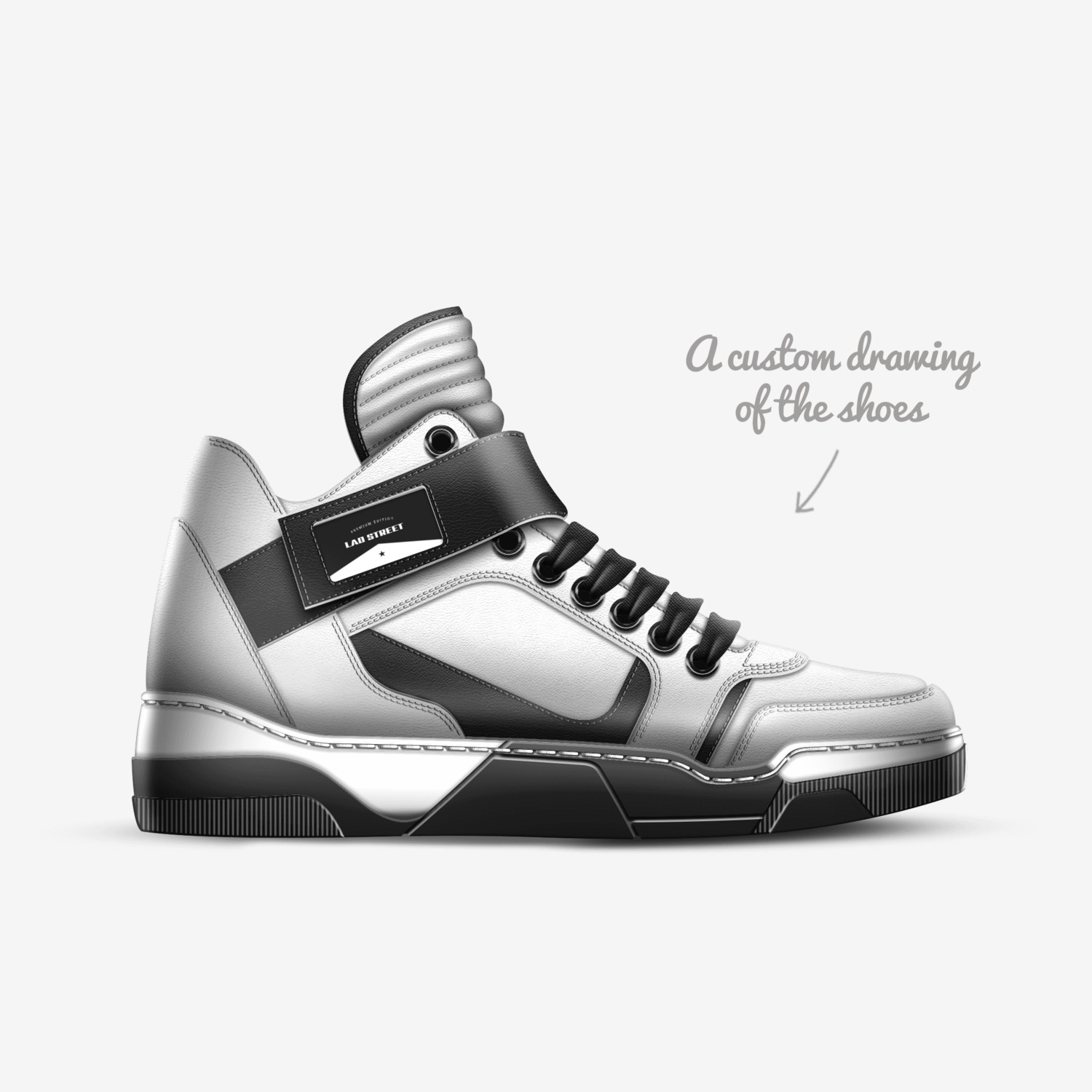 LAD STREET  custom made in Italy shoes by Bobbie Hogue Nix | Sketch view