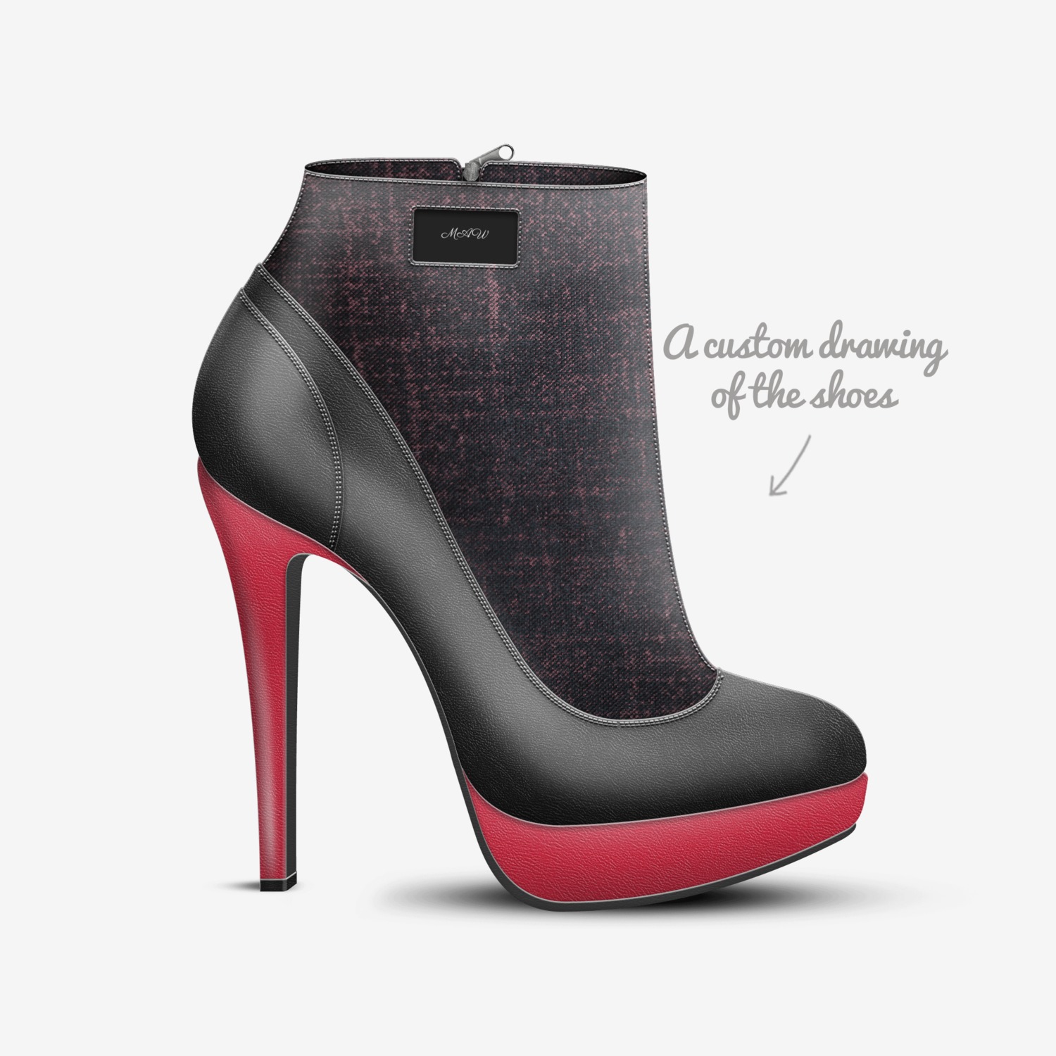 MAW custom made in Italy shoes by Melisa Gray | Sketch view