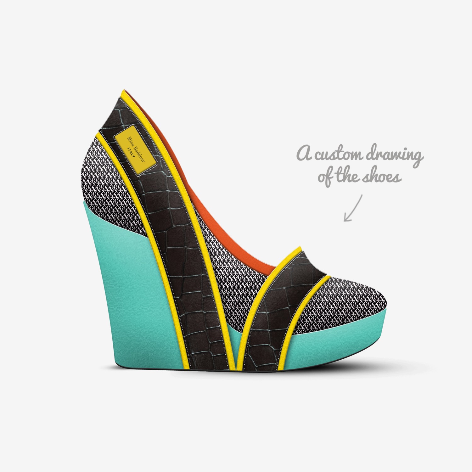 Carly custom made in Italy shoes by Cali Girl | Sketch view