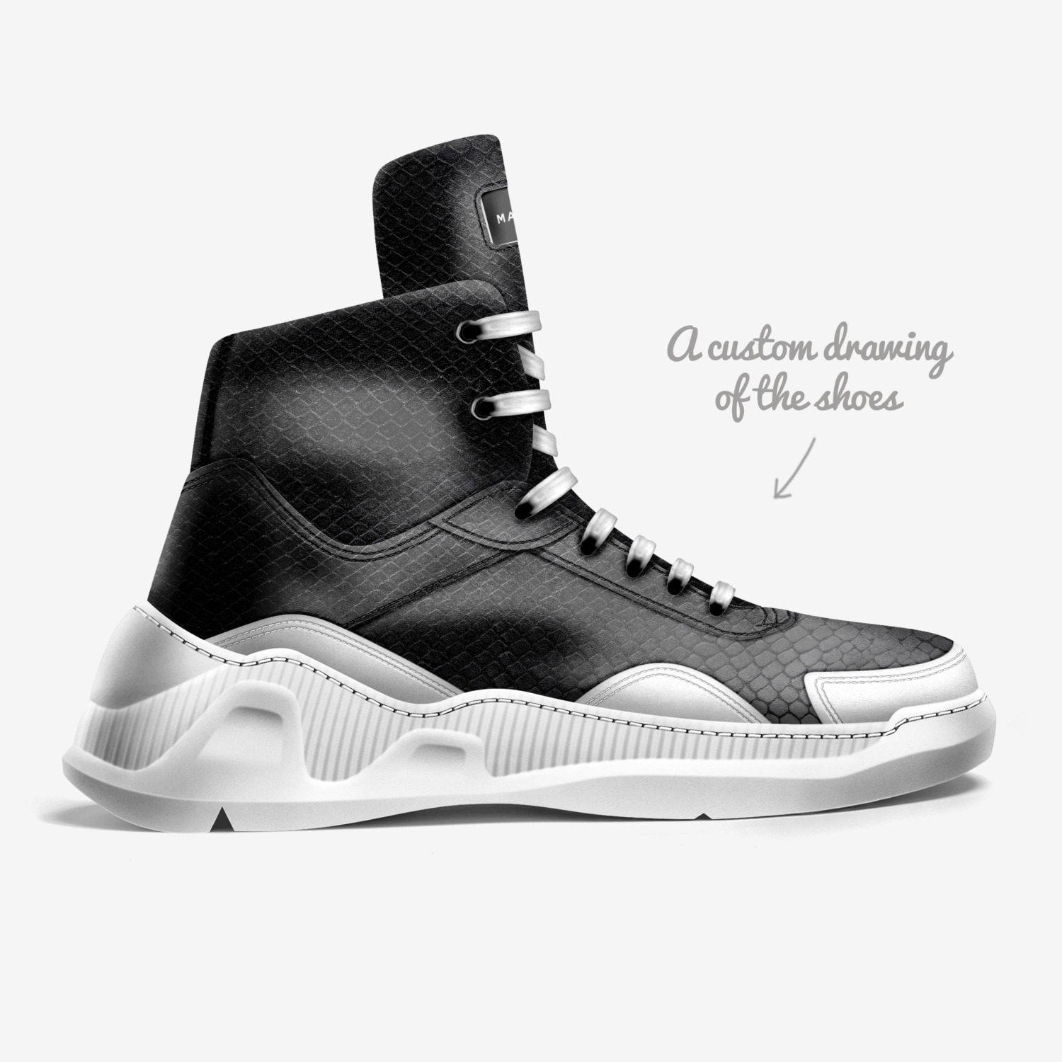 M2 custom made in Italy shoes by J M | Sketch view