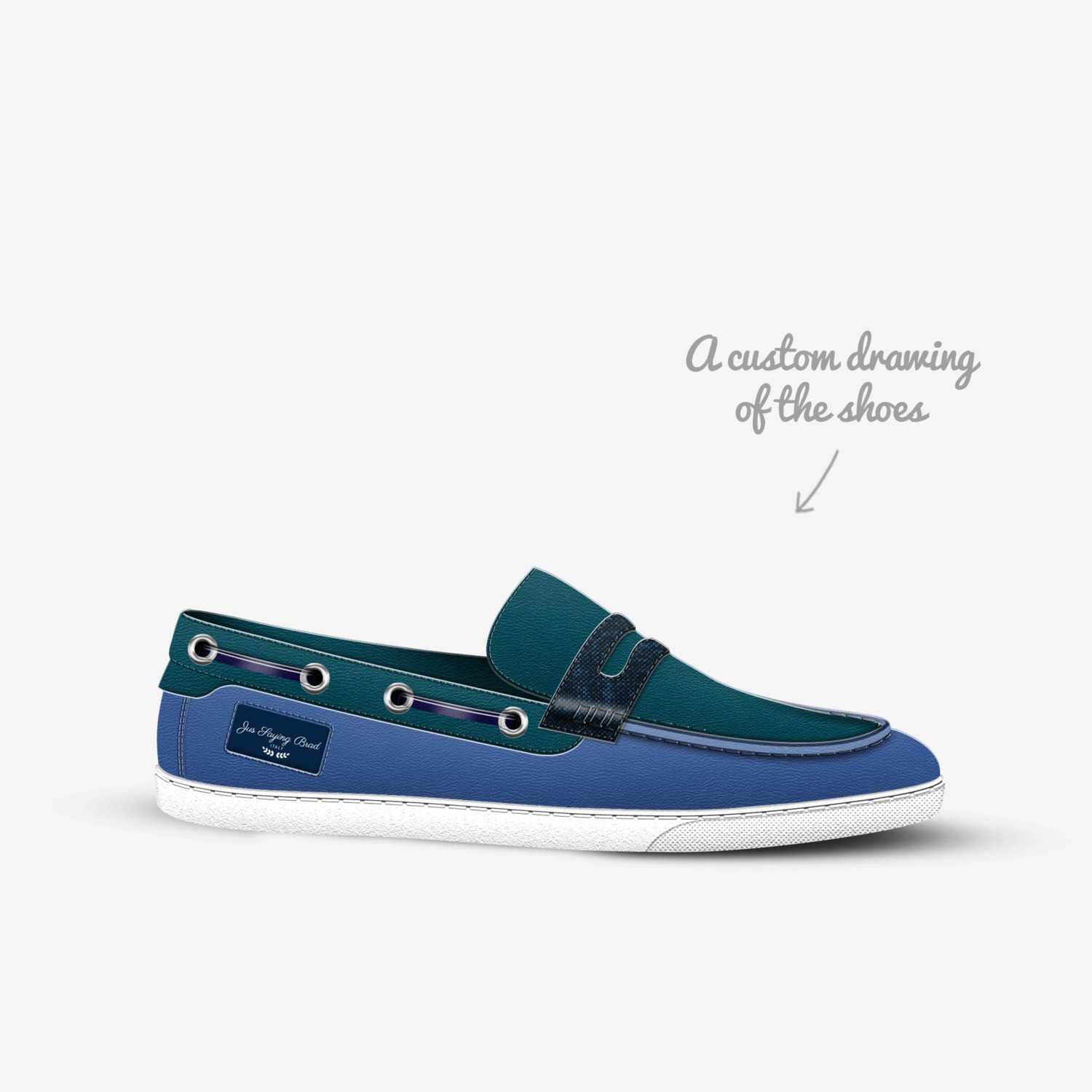 Jus Saying Brad custom made in Italy shoes by Stacie Ewing | Sketch view