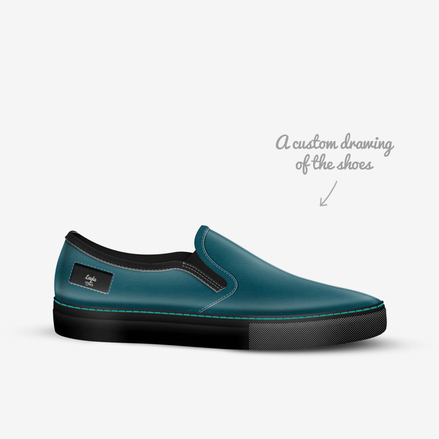 Layla custom made in Italy shoes by Alicia Cervantez | Sketch view