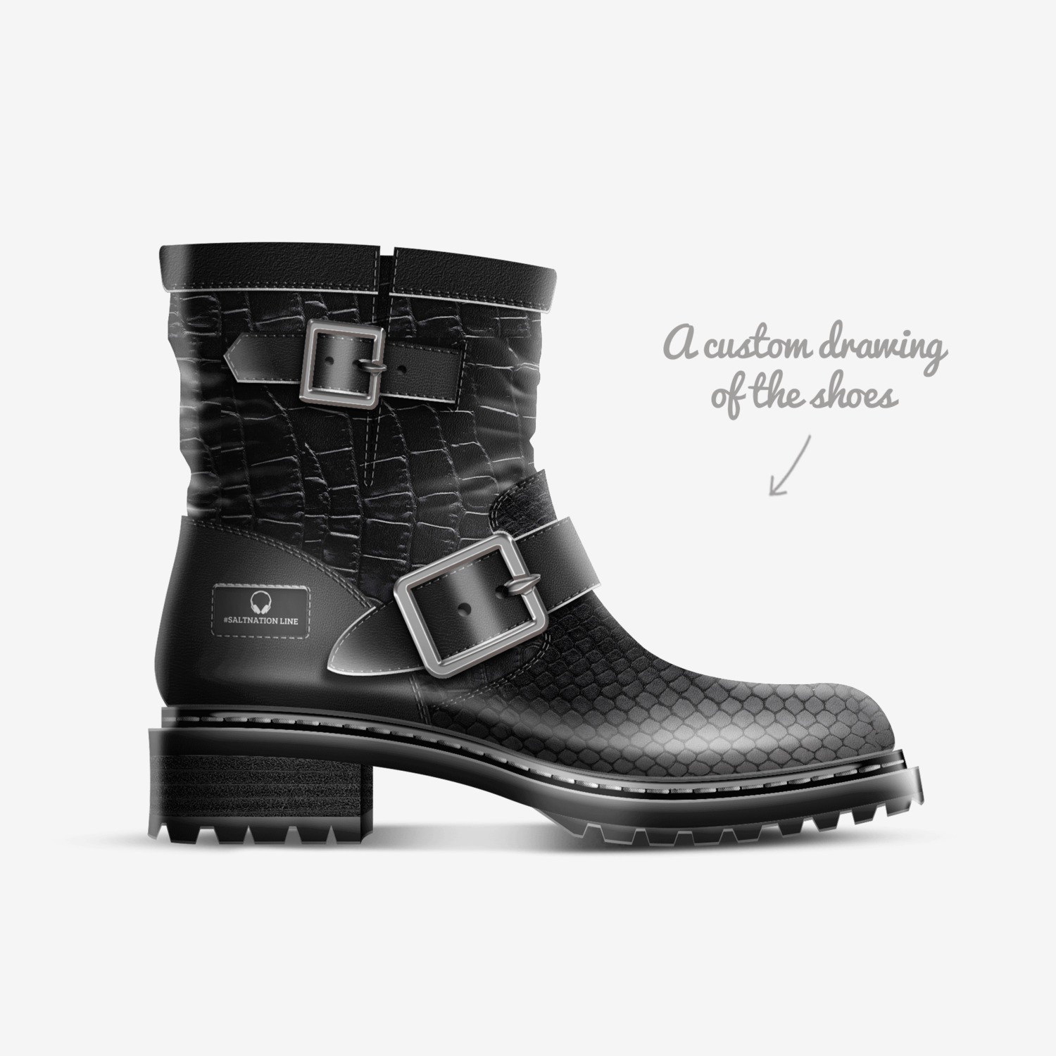 #Saltnation Line custom made in Italy shoes by Turkessa Mais | Sketch view