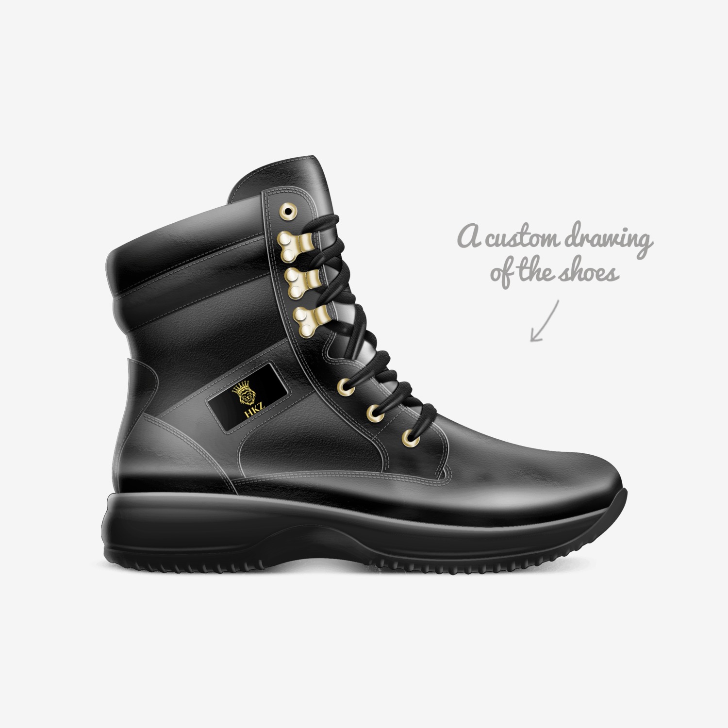 Obama custom made in Italy shoes by Mark Moore | Sketch view
