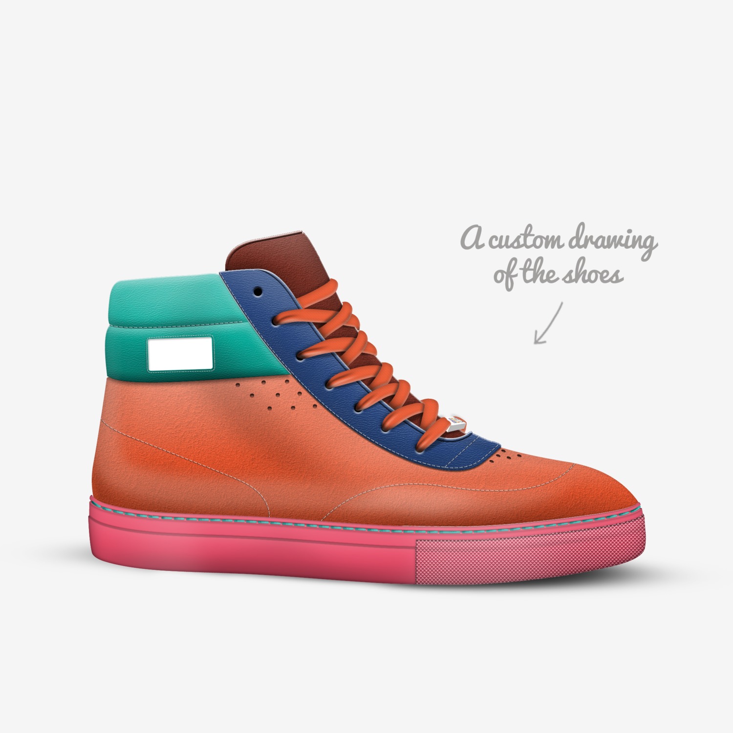 Headphones & Stilletos custom made in Italy shoes by Shanin Green | Sketch view