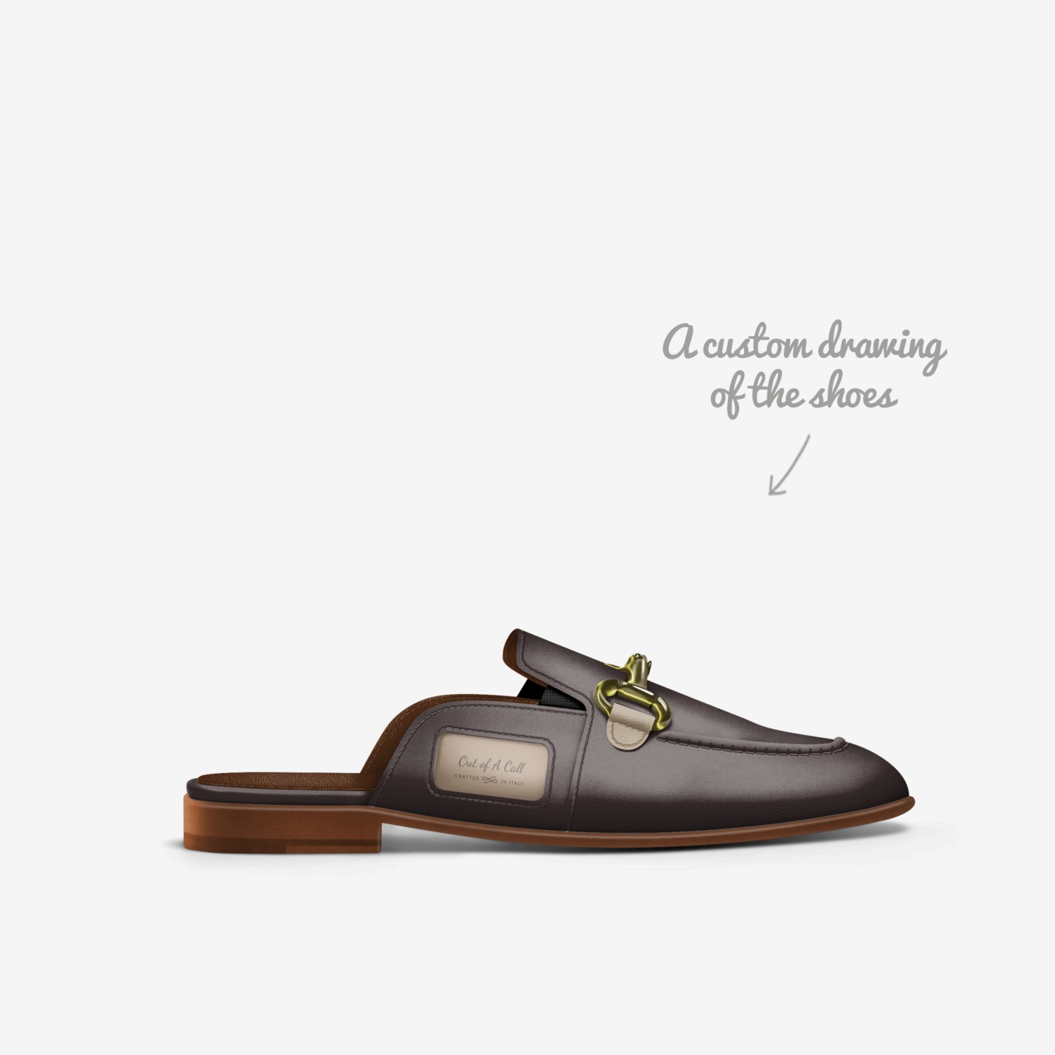 Out of A Call custom made in Italy shoes by Ingrid Lowe | Sketch view