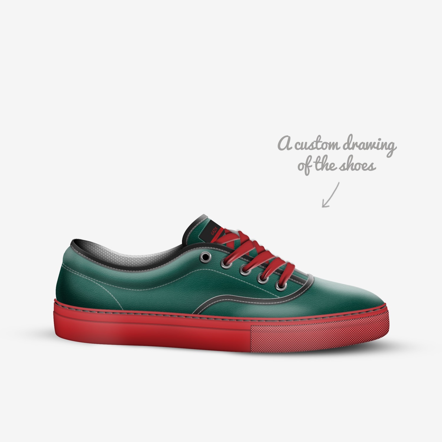 GAZA custom made in Italy shoes by Rash Rayman | Sketch view