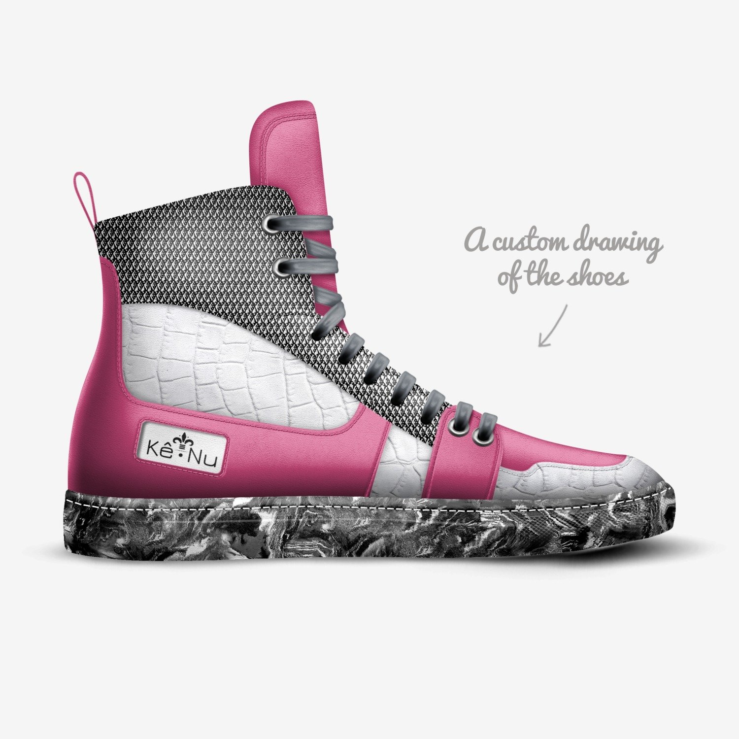 U-Waves custom made in Italy shoes by Unek Depariz | Sketch view
