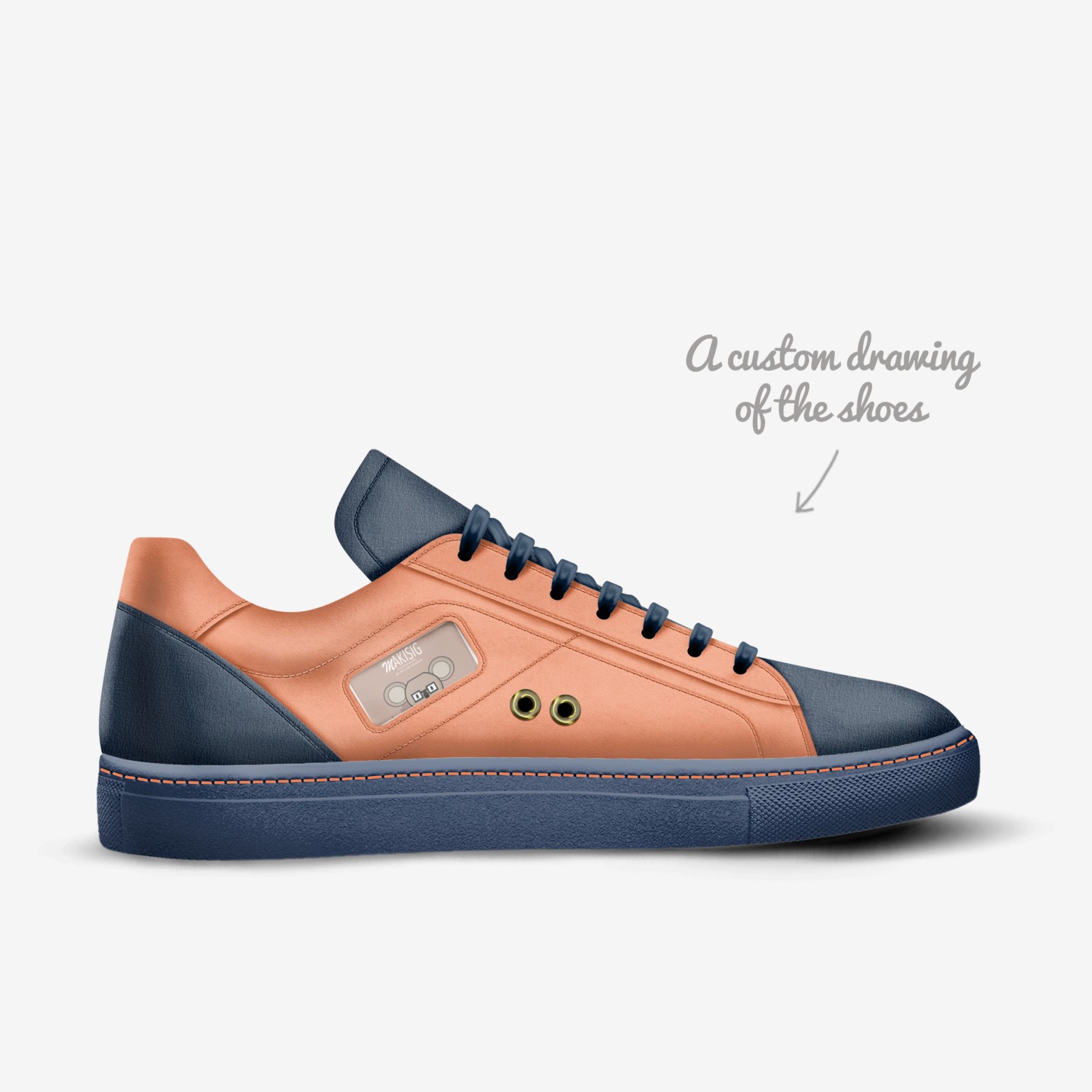 Makisig II Nakamit custom made in Italy shoes by William Coleman | Sketch view