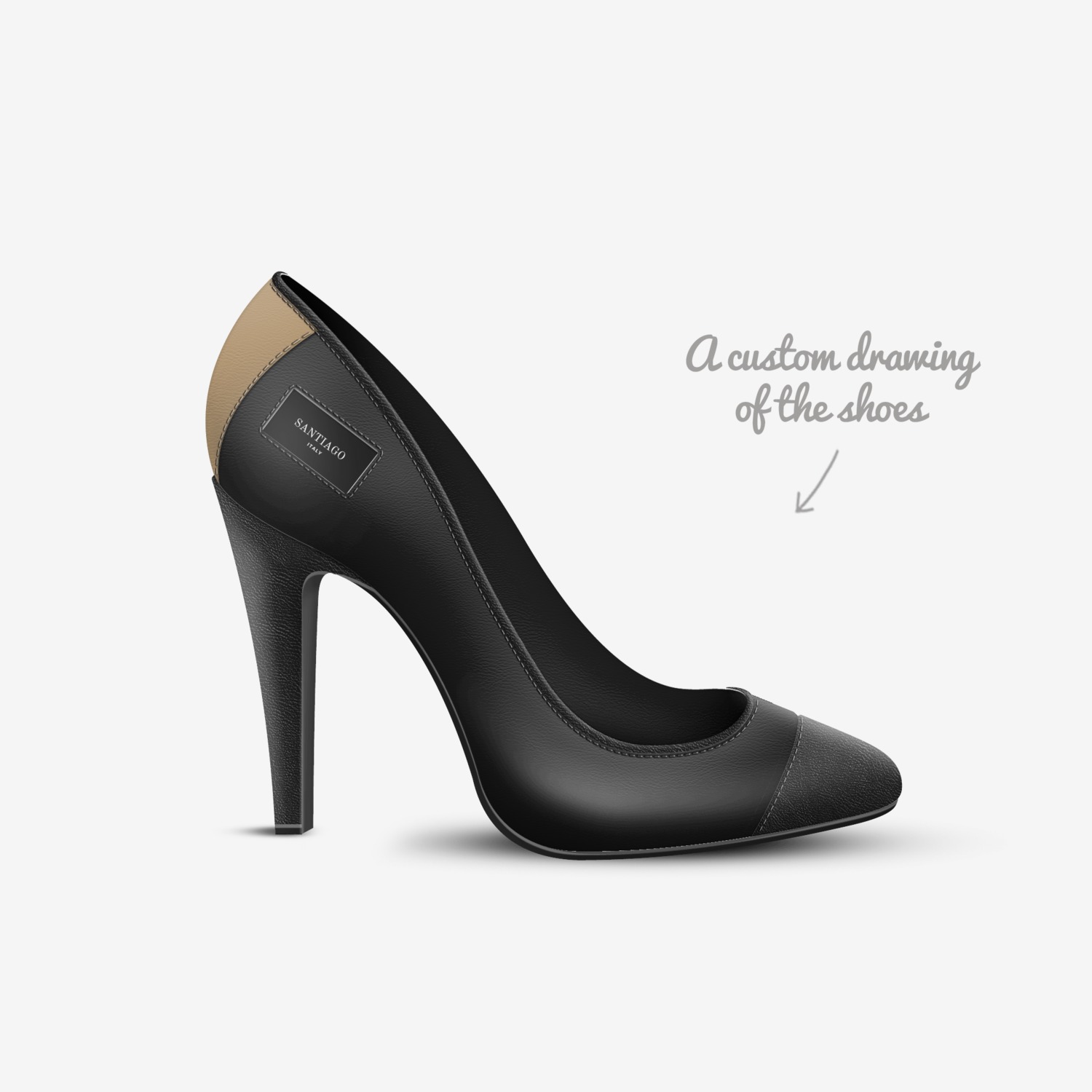 Mabel  custom made in Italy shoes by Kvn Elvn | Sketch view