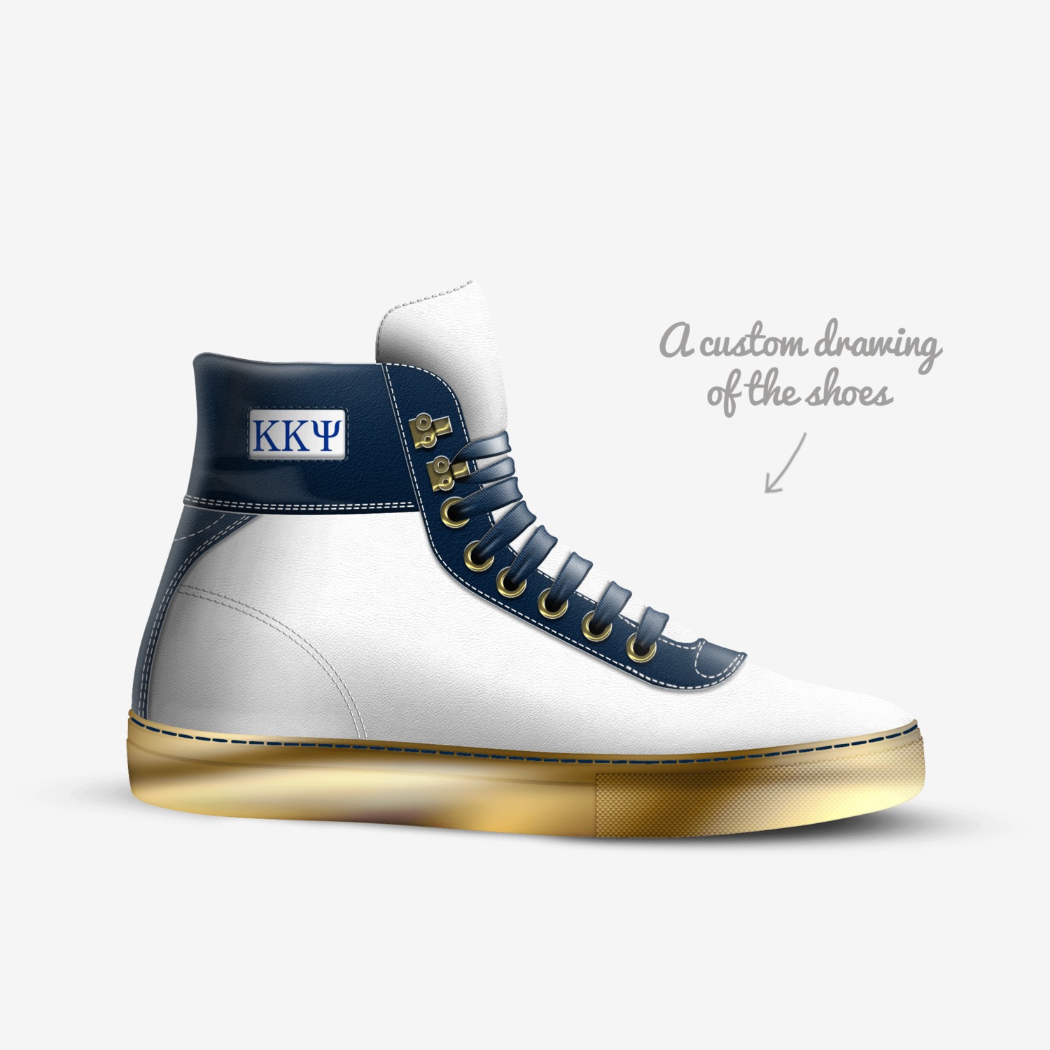 Boh - Gold custom made in Italy shoes by Benjamin Nelson | Sketch view