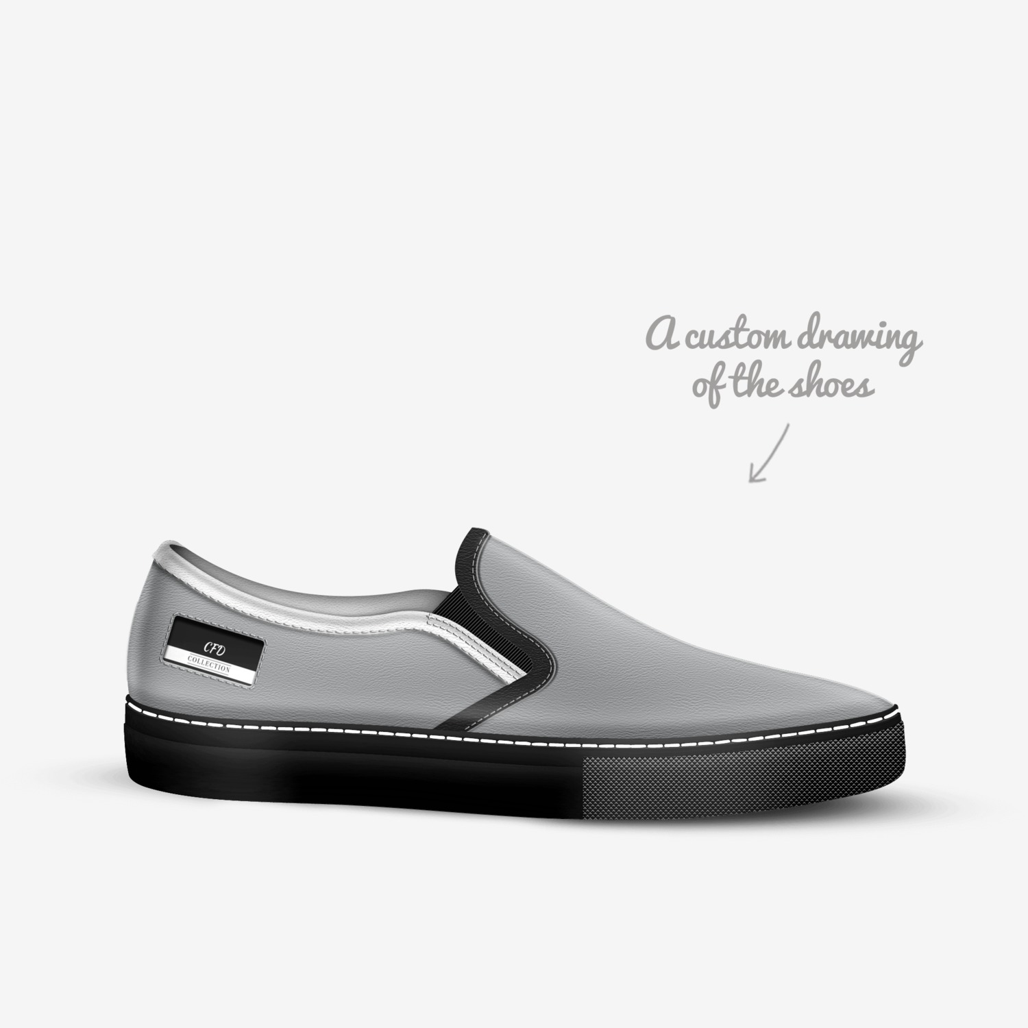 CFD custom made in Italy shoes by Bay Robertson | Sketch view