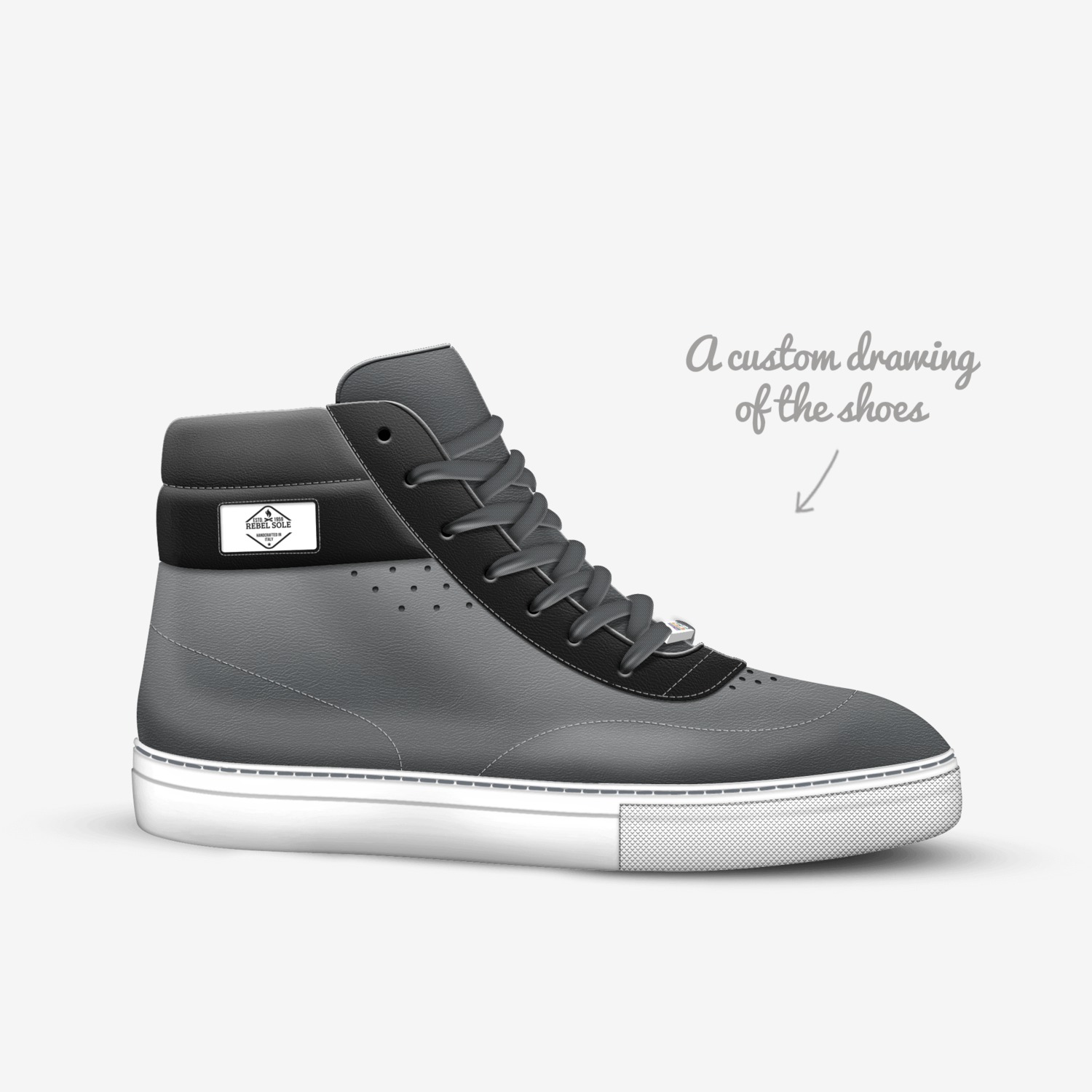 Rebel Sole custom made in Italy shoes by Quinniece Burns | Sketch view