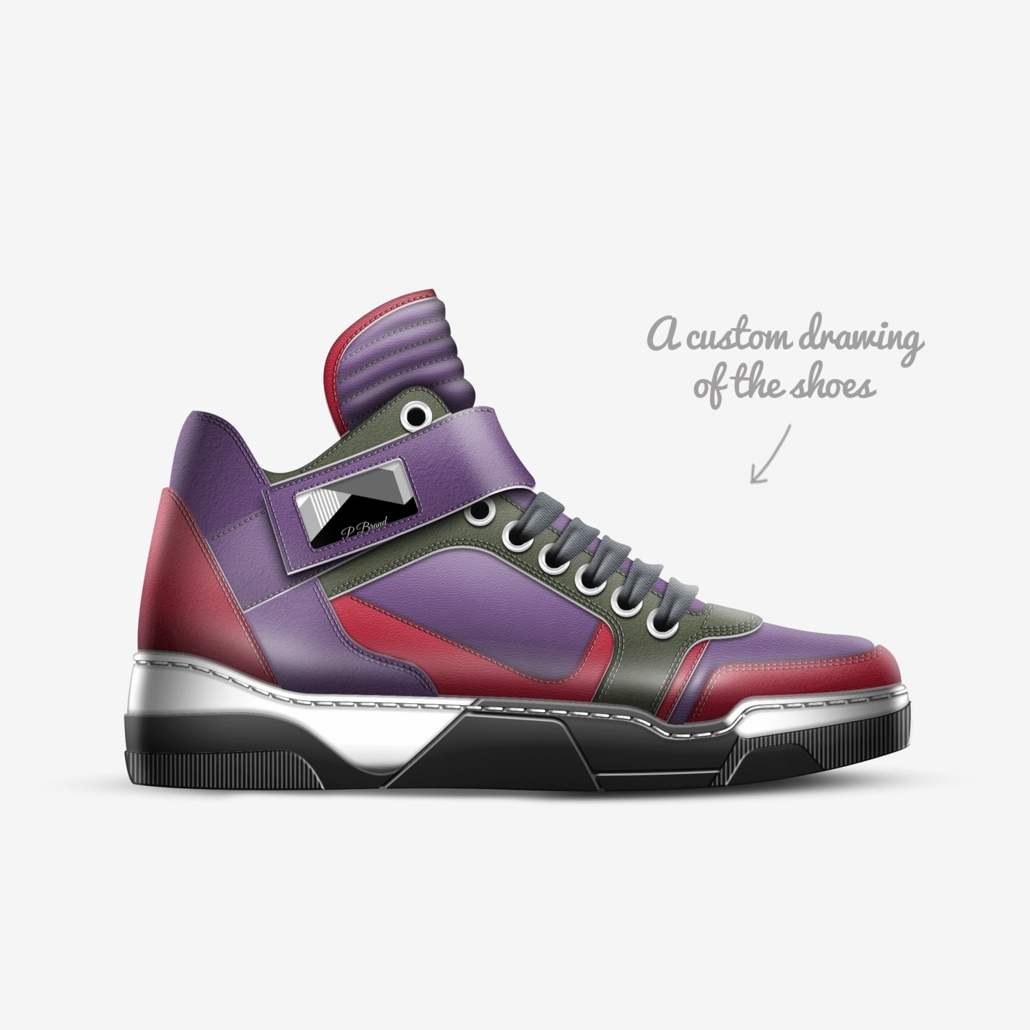 P Brand custom made in Italy shoes by Paul Sutton | Sketch view