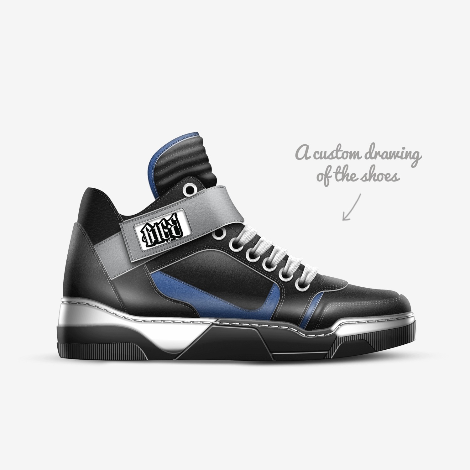 Big E  custom made in Italy shoes by Edgar Dominguez | Sketch view