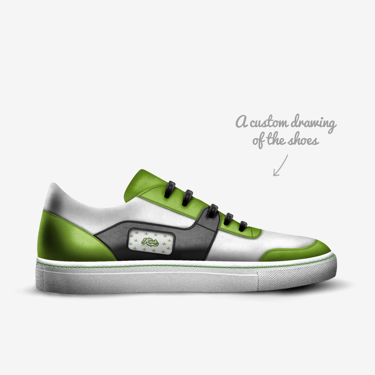 weedo custom made in Italy shoes by Kush Series | Sketch view