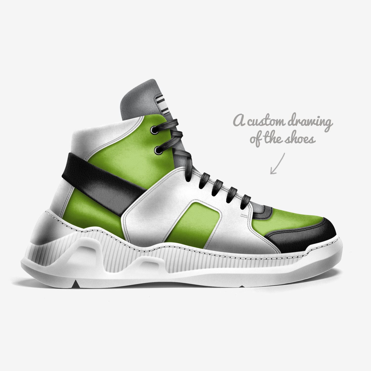 REV 2's custom made in Italy shoes by Frederick A. Landy | Sketch view