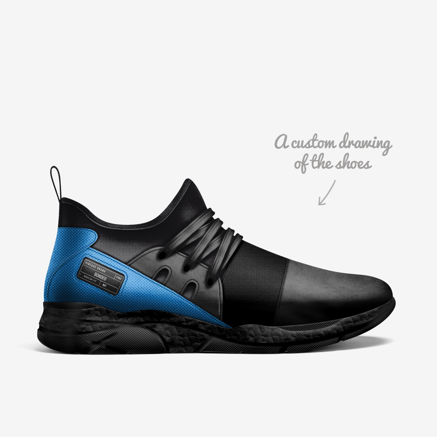 Bonded  custom made in Italy shoes by Theron Bonds | Sketch view