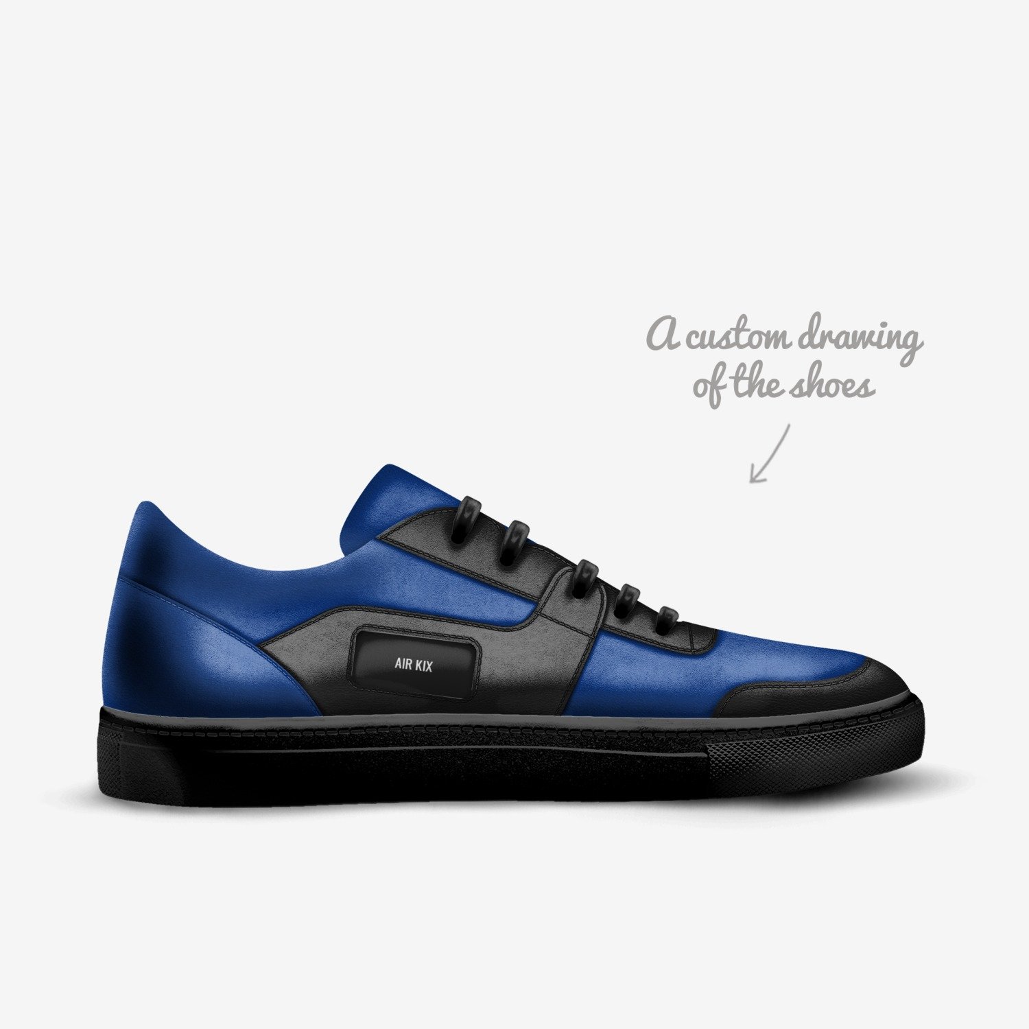 Air Kix custom made in Italy shoes by Allen | Sketch view