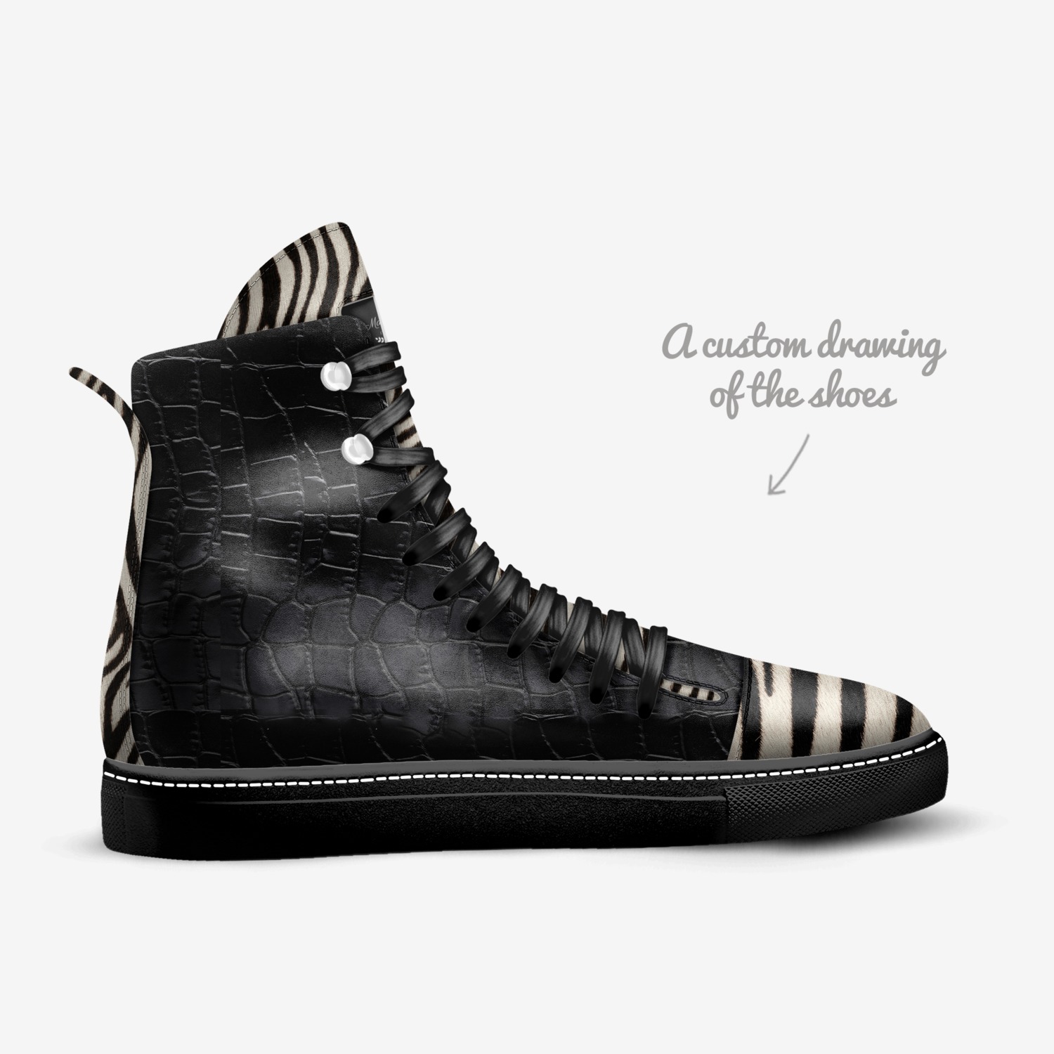 Madisons custom made in Italy shoes by Rashied Goodwin | Sketch view