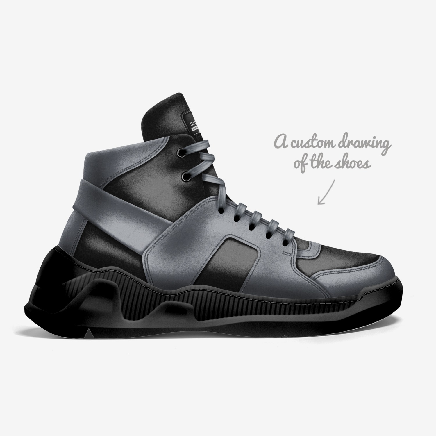Schattenwolf custom made in Italy shoes by Todd Steinhauer | Sketch view