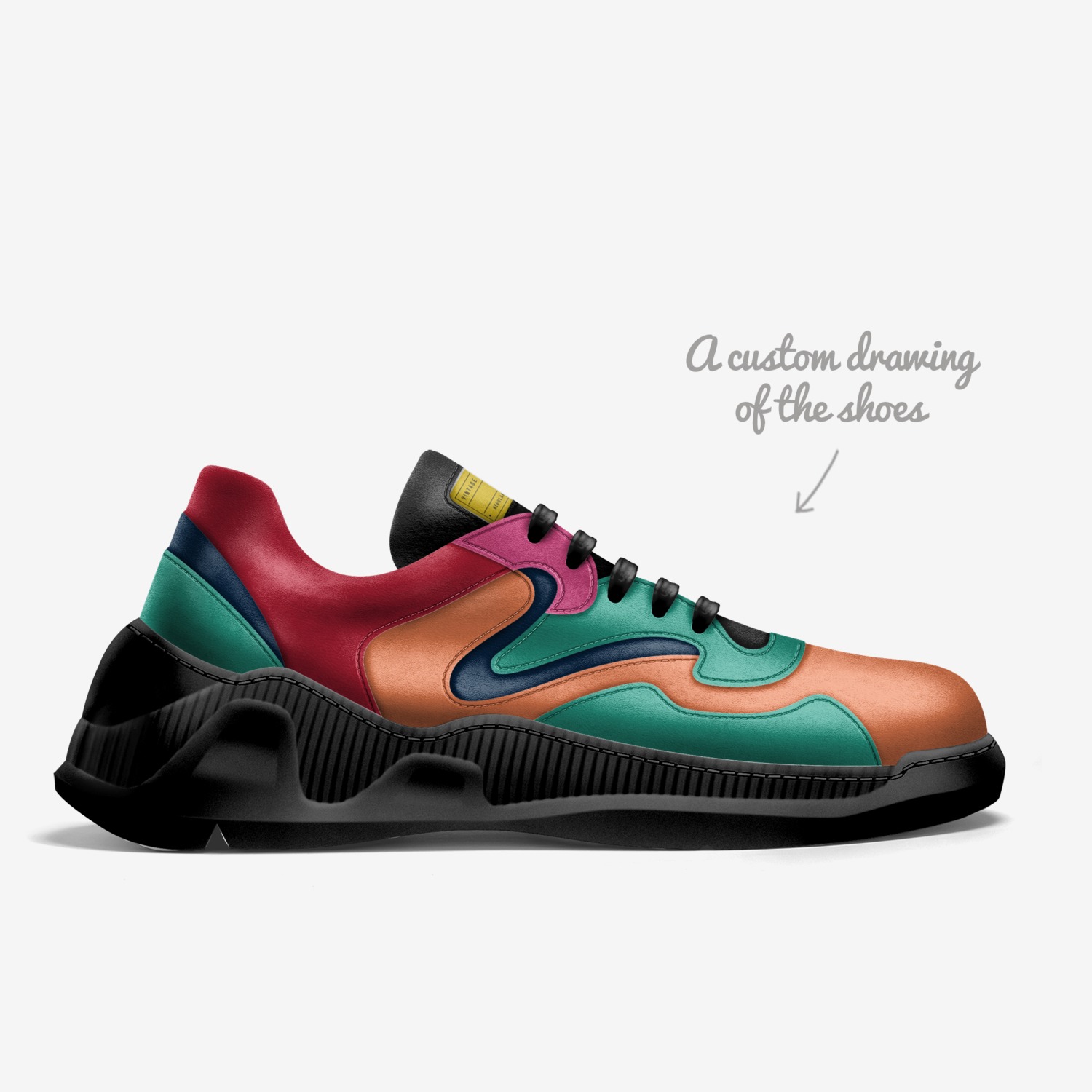 moolah custom made in Italy shoes by Devin Mcghee | Sketch view