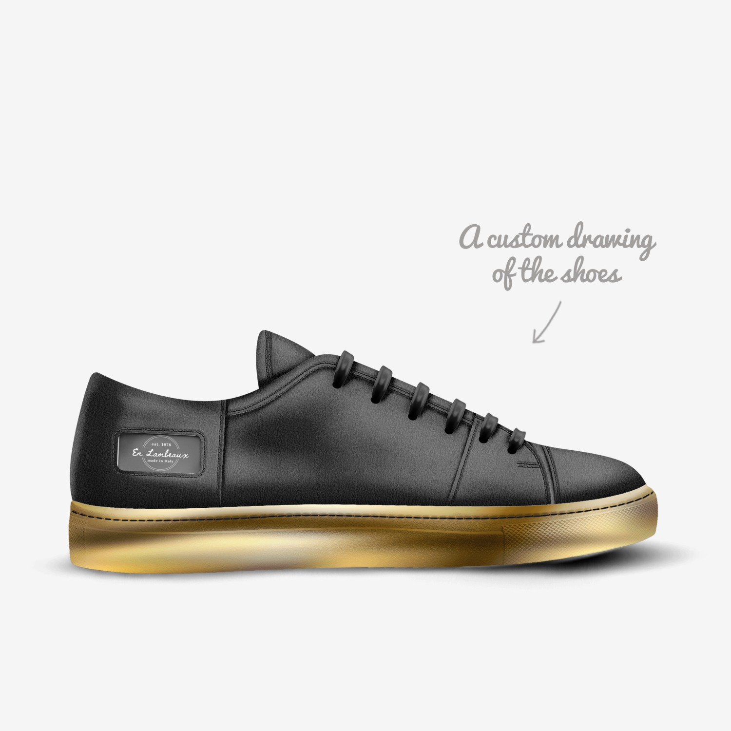 En Lambeaux custom made in Italy shoes by Tatted Beast | Sketch view