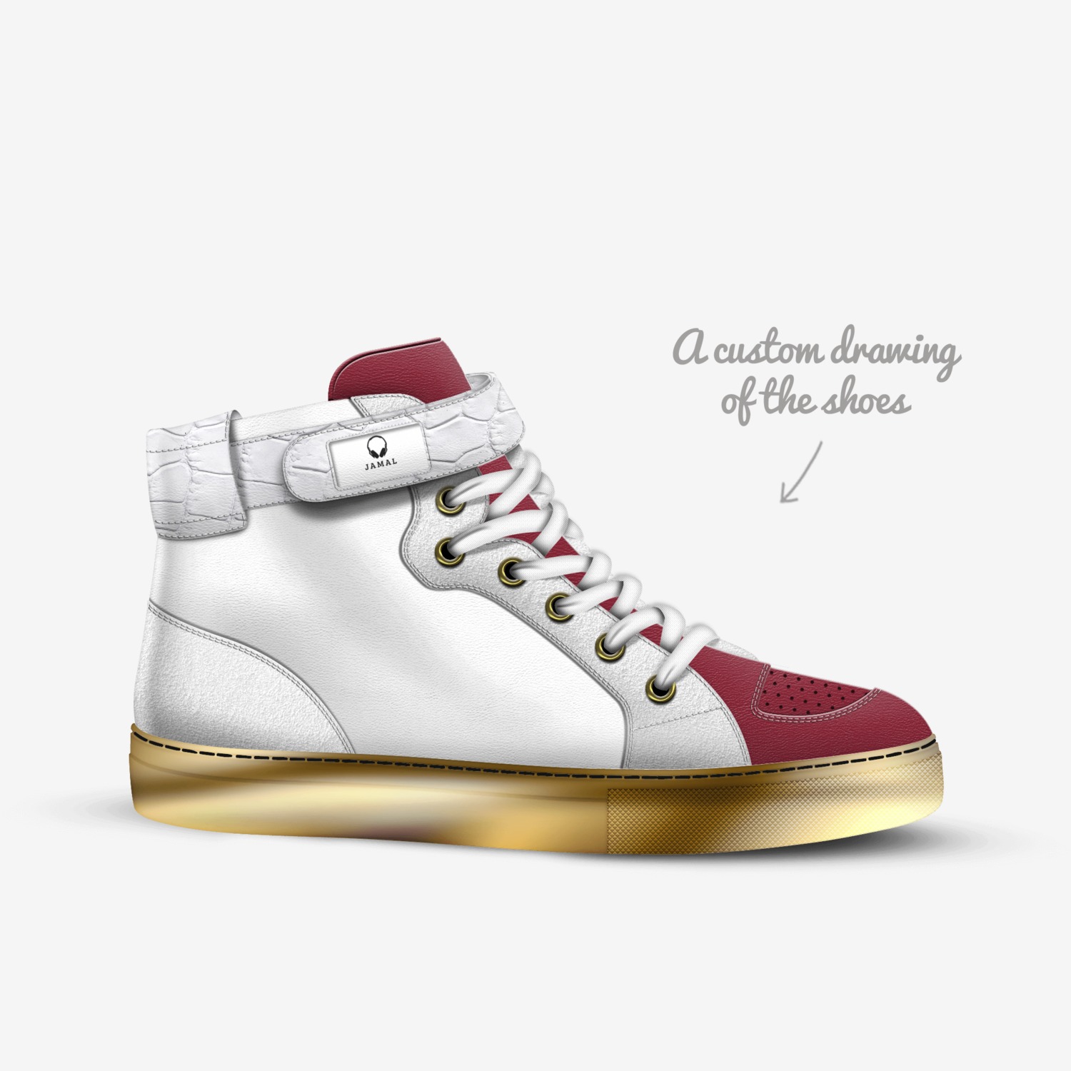 Jamal 1 custom made in Italy shoes by Nio Jackson | Sketch view