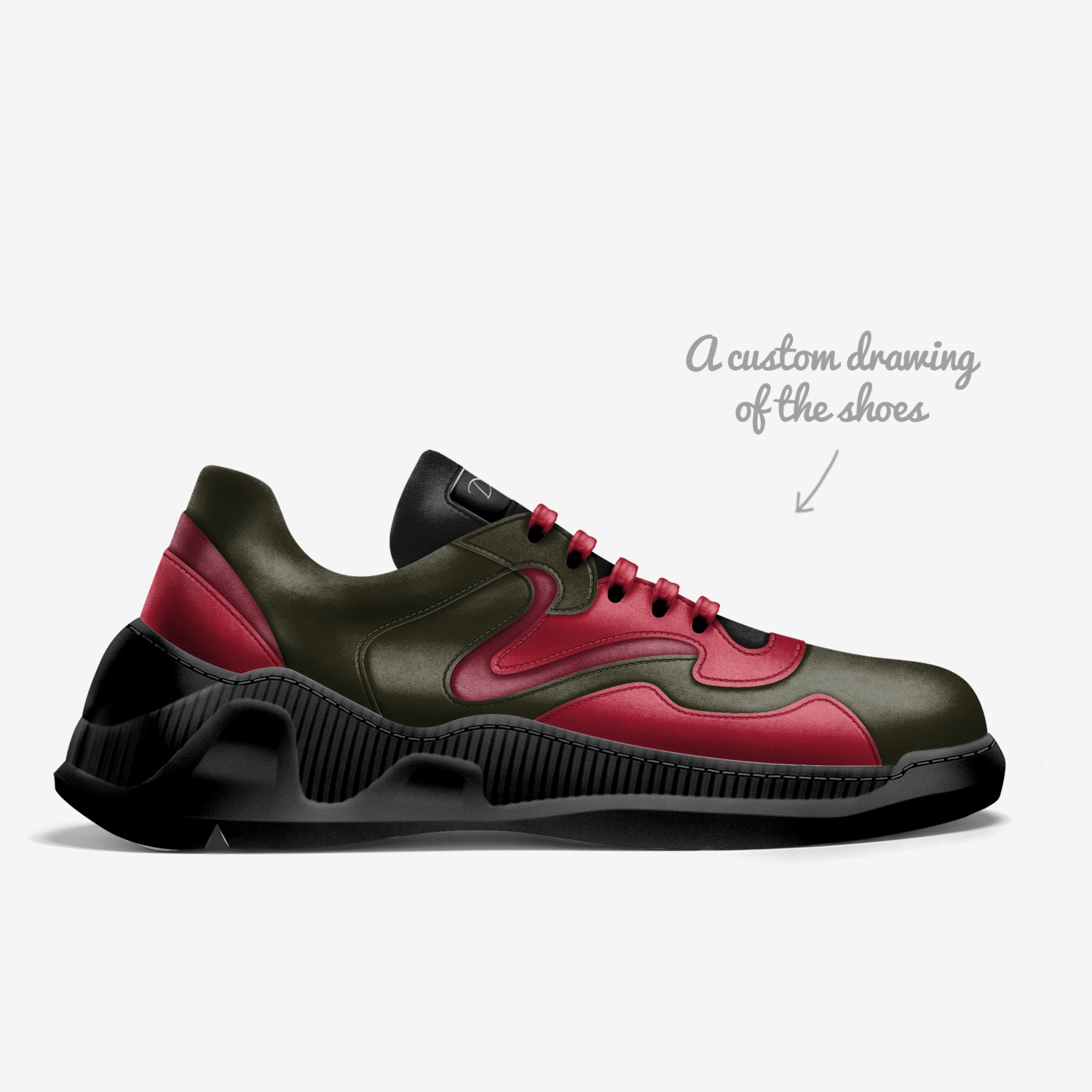 Dirty Llamas custom made in Italy shoes by Bert Melton | Sketch view