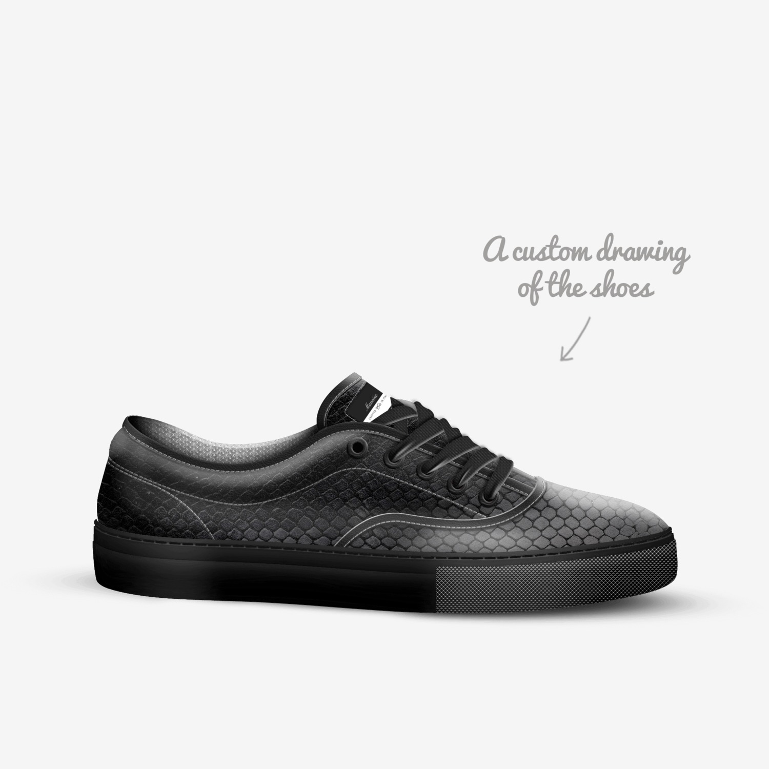 Mancino Monty C19B custom made in Italy shoes by Ray "lefty" Rhodes | Sketch view