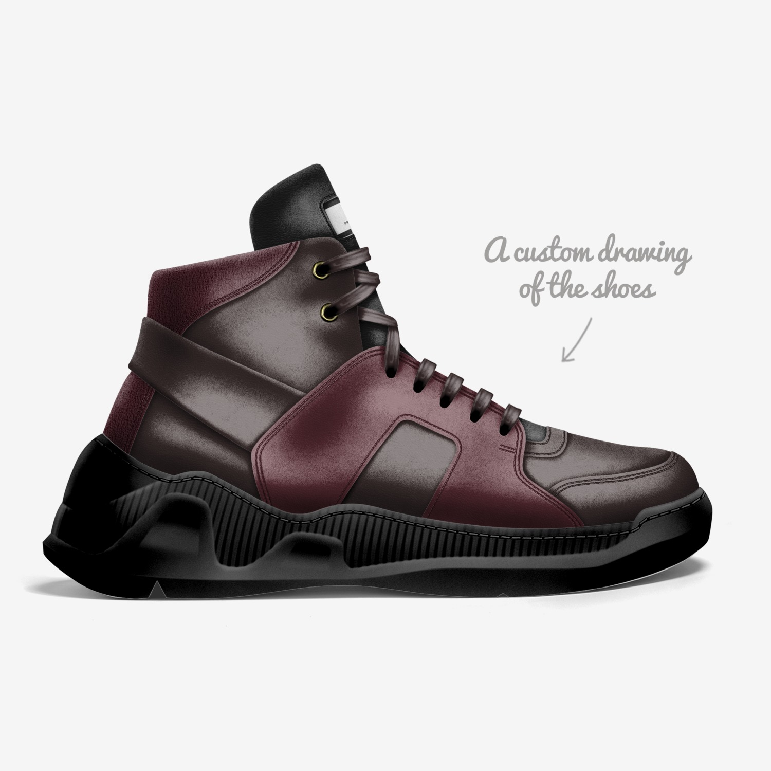 Yama custom made in Italy shoes by Maiki Rodriguez | Sketch view