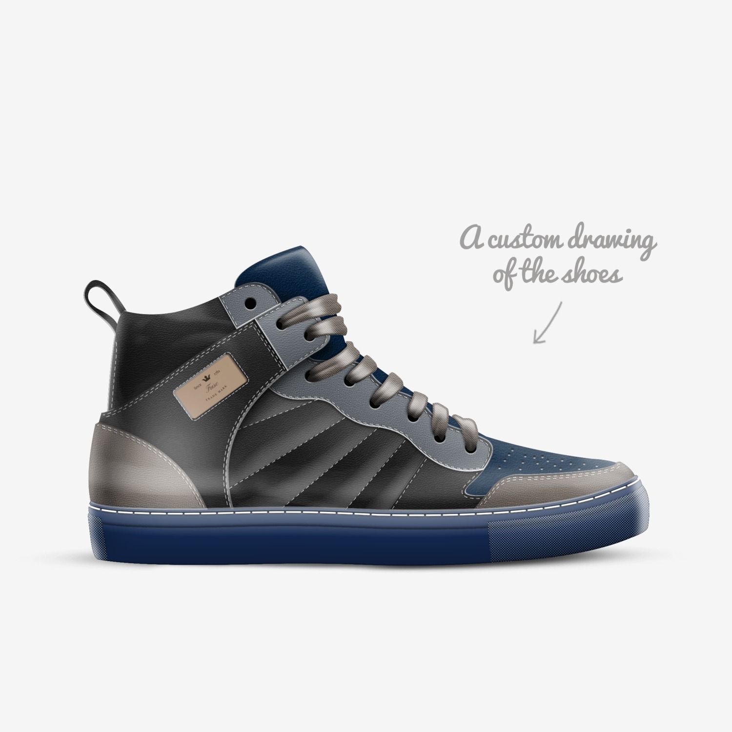 Fuse custom made in Italy shoes by Sean Mchardy | Sketch view