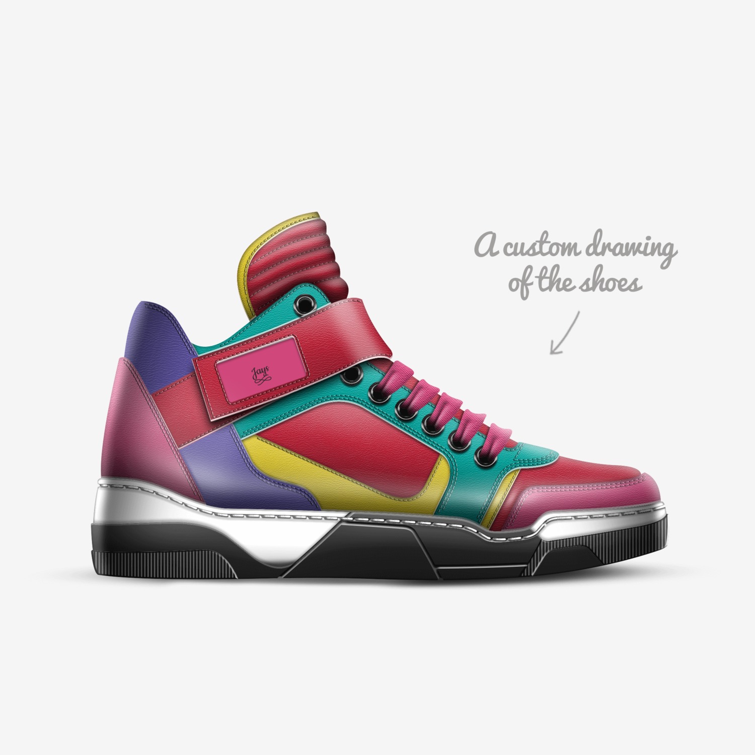 Jays custom made in Italy shoes by Jovante Ducree | Sketch view