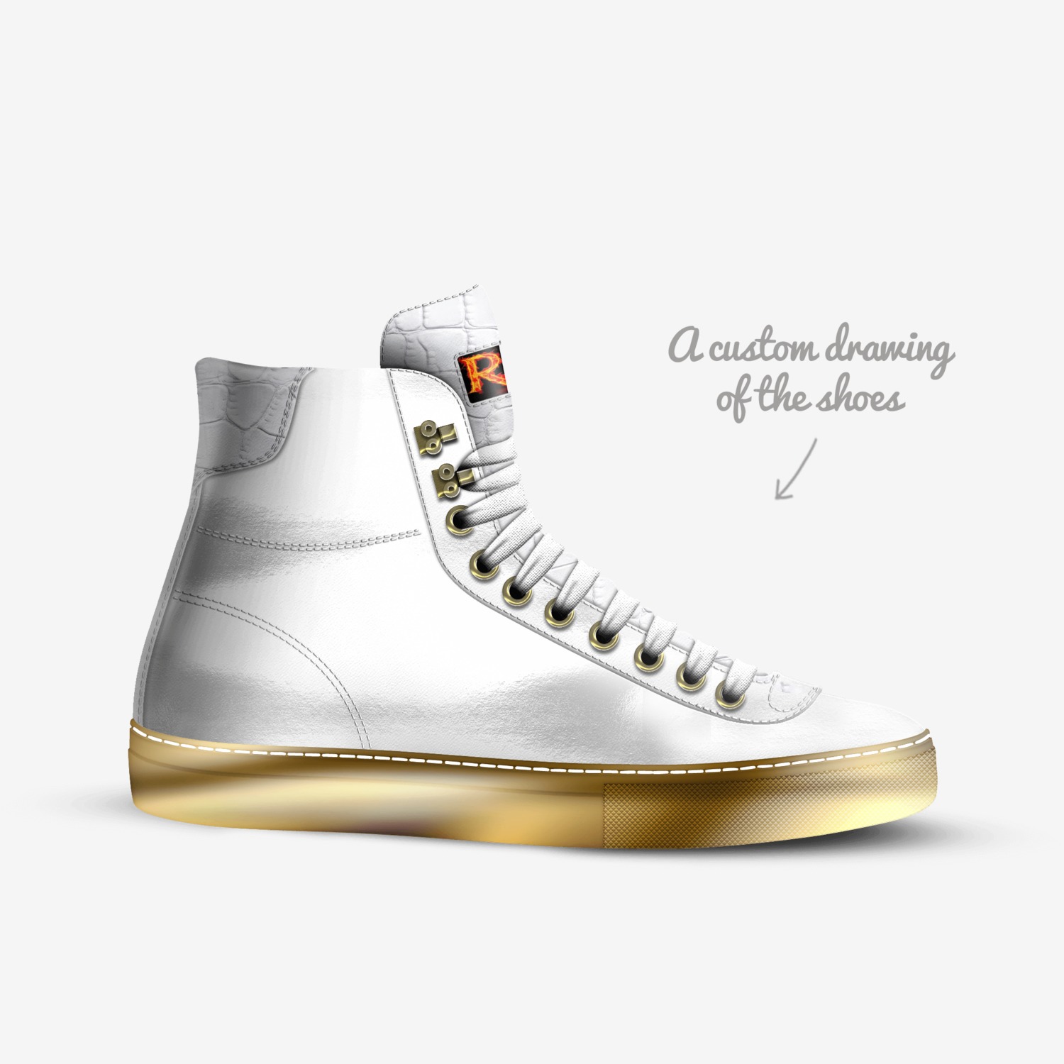 TRIPPLE custom made in Italy shoes by Rachel Ekinde | Sketch view