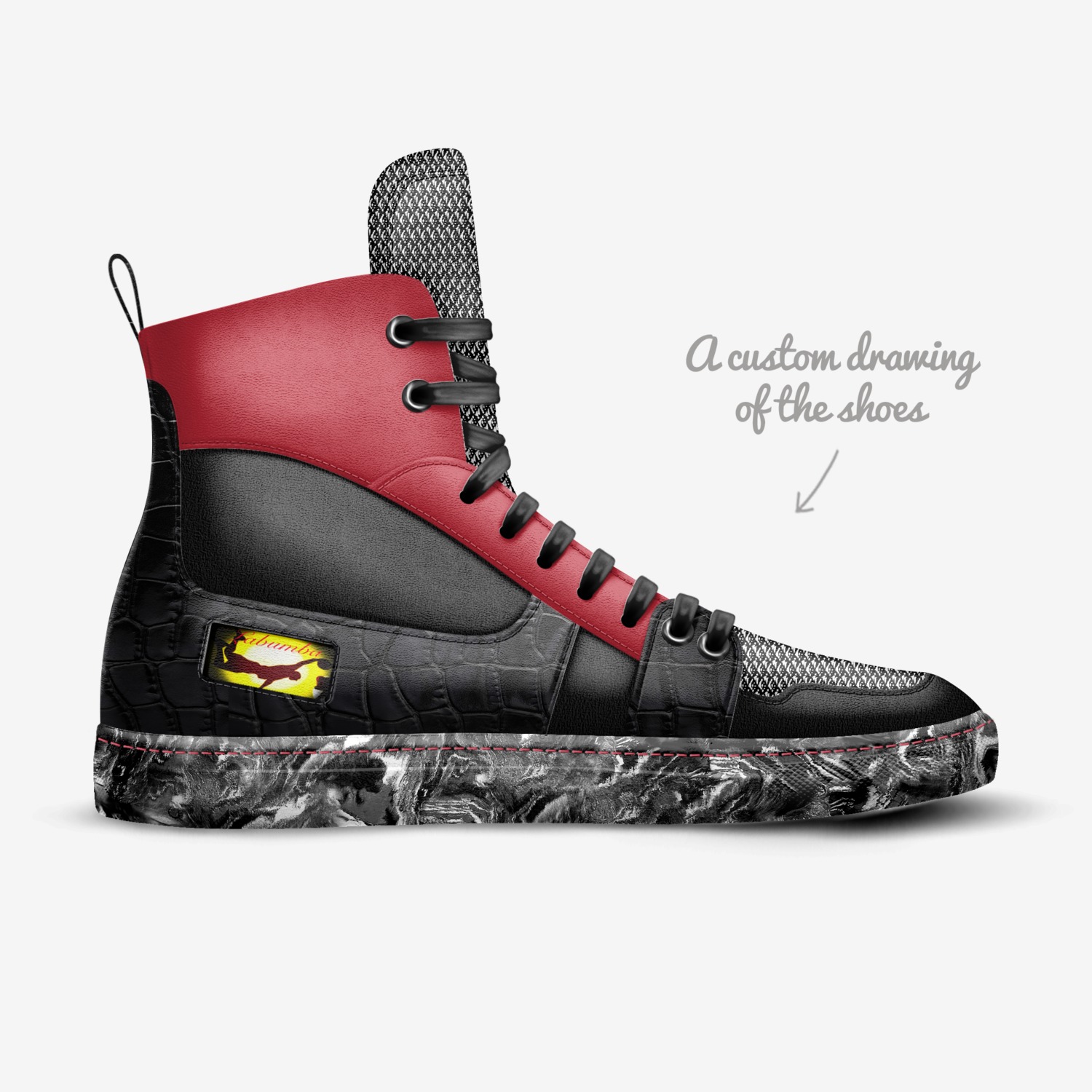 Labumba custom made in Italy shoes by Samanthia Joseph | Sketch view