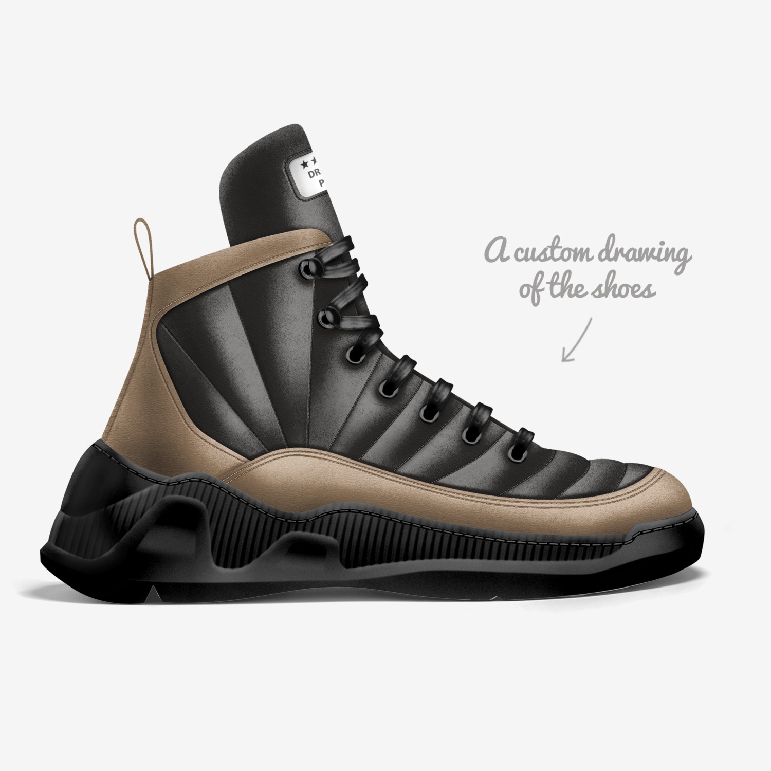 DreamBIG People custom made in Italy shoes by Christina Perez | Sketch view