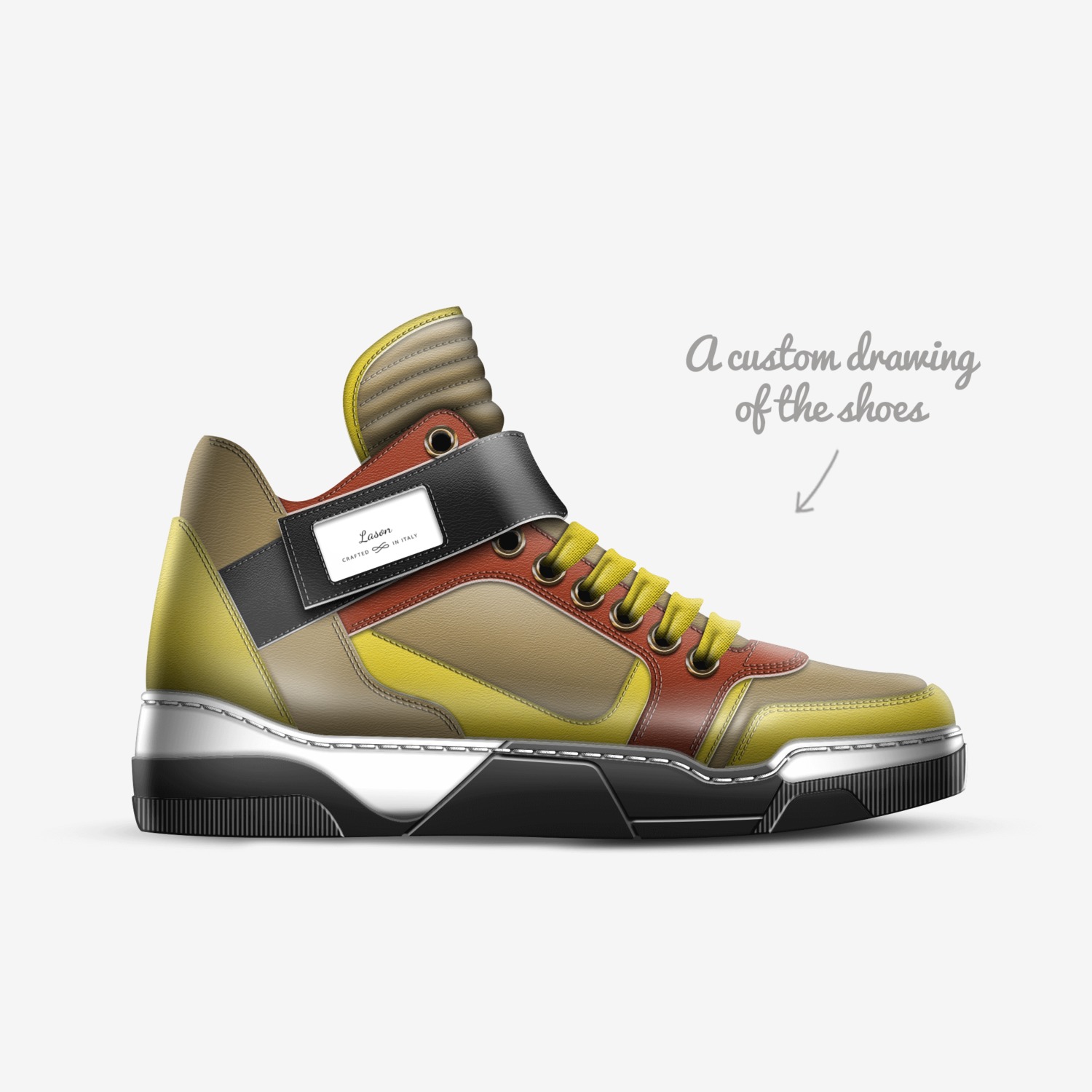 Lason custom made in Italy shoes by Victoria English | Sketch view