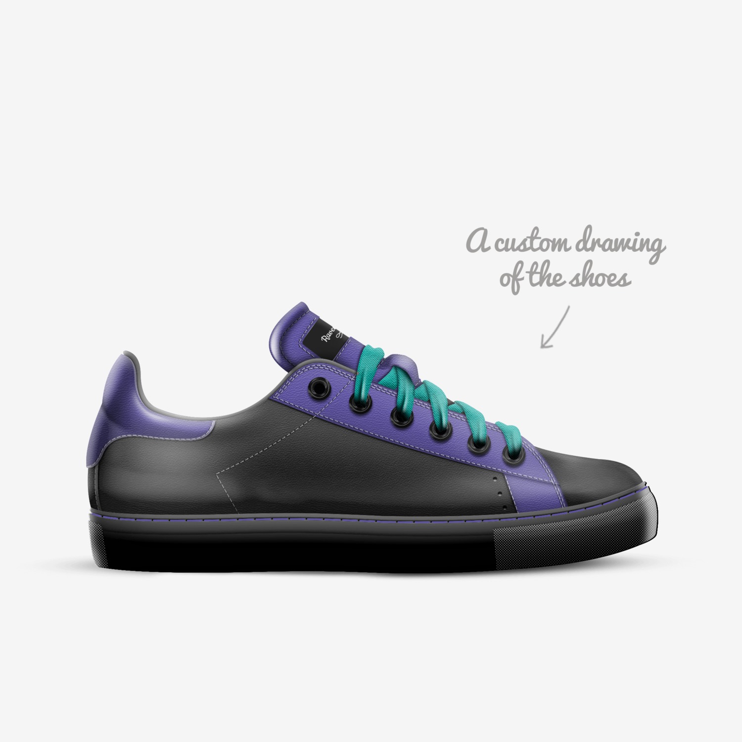 Ravenware custom made in Italy shoes by Lisa Arnold | Sketch view